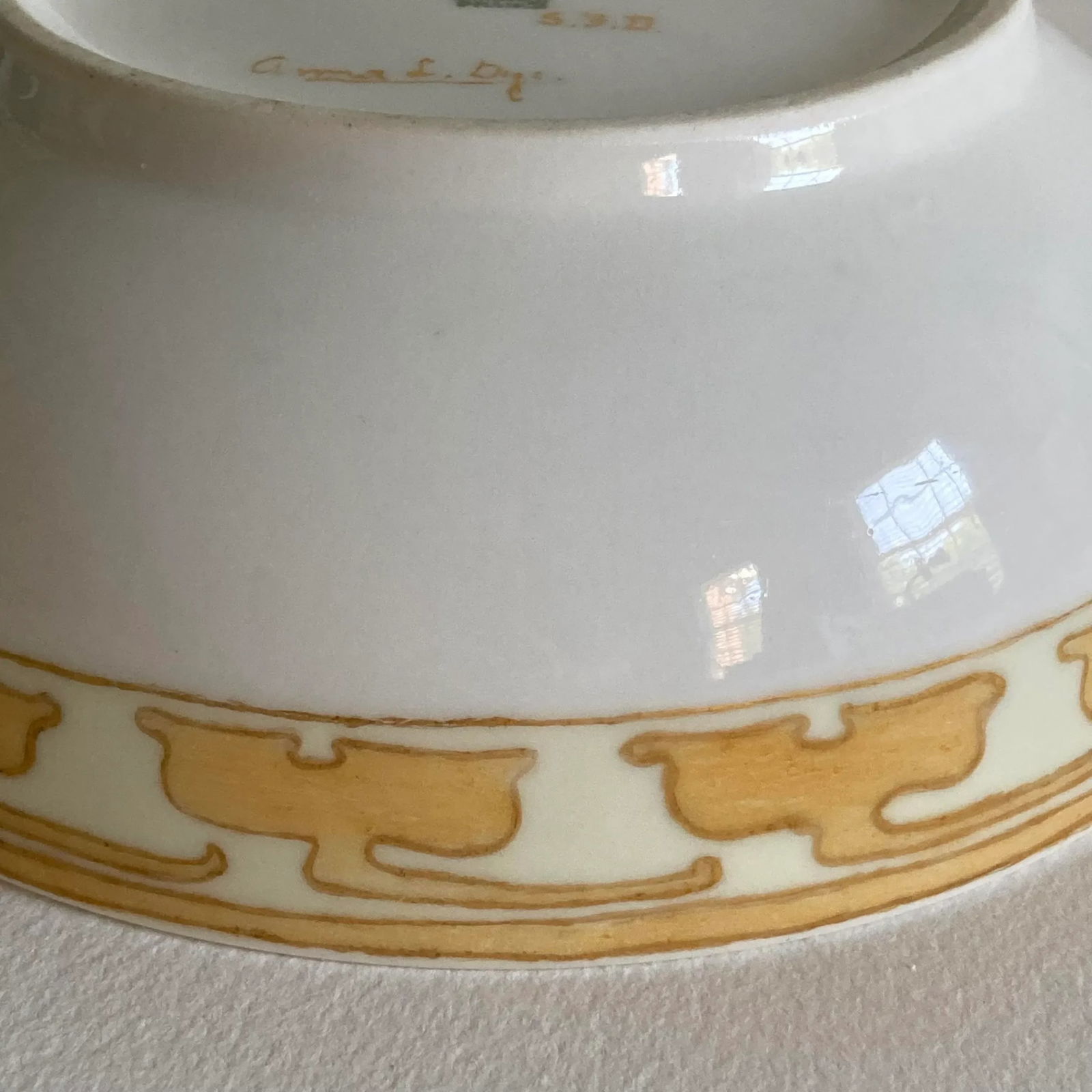 Circa 1905 Tressemanes & Vogt Art Nouveau French Limoges Hand Painted Porcelain Decorative Bowl - 8