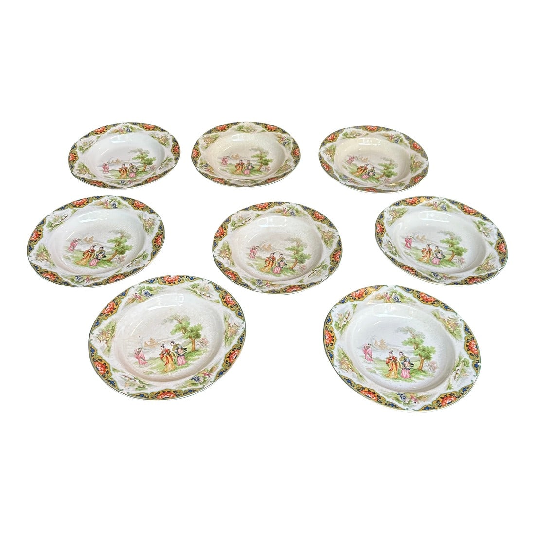 1970s John Maddock and Sons England Collection of Chinoiserie Plates- Set of 8 (1 of 7)