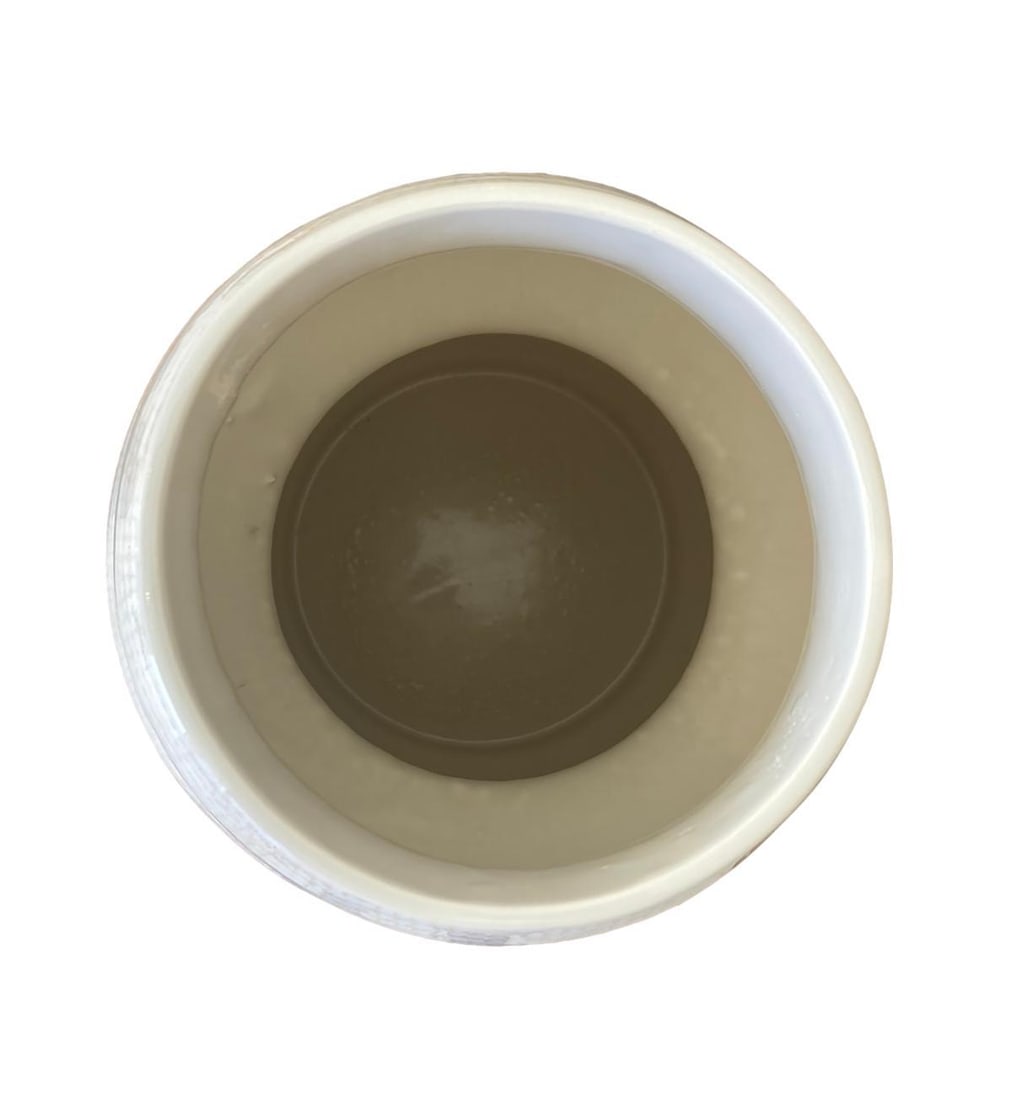 1990s Roy Hamilton Studio Pottery "Linen" Double Gourd Vase in Beige on Cream - 8