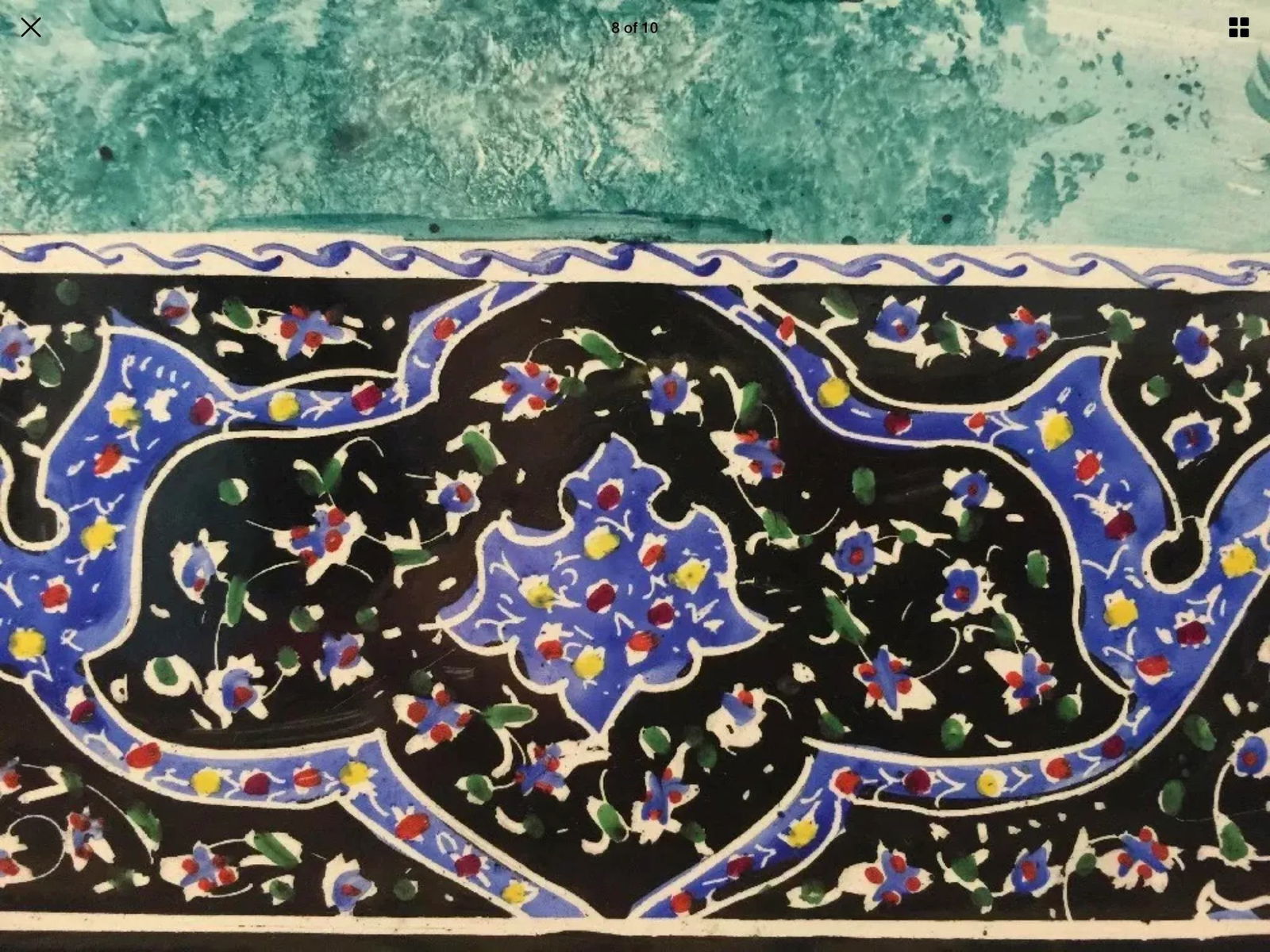 Hand Painted Persian Tile Panel Hunt Scene / Persian Miniature Art Mosaic - 6