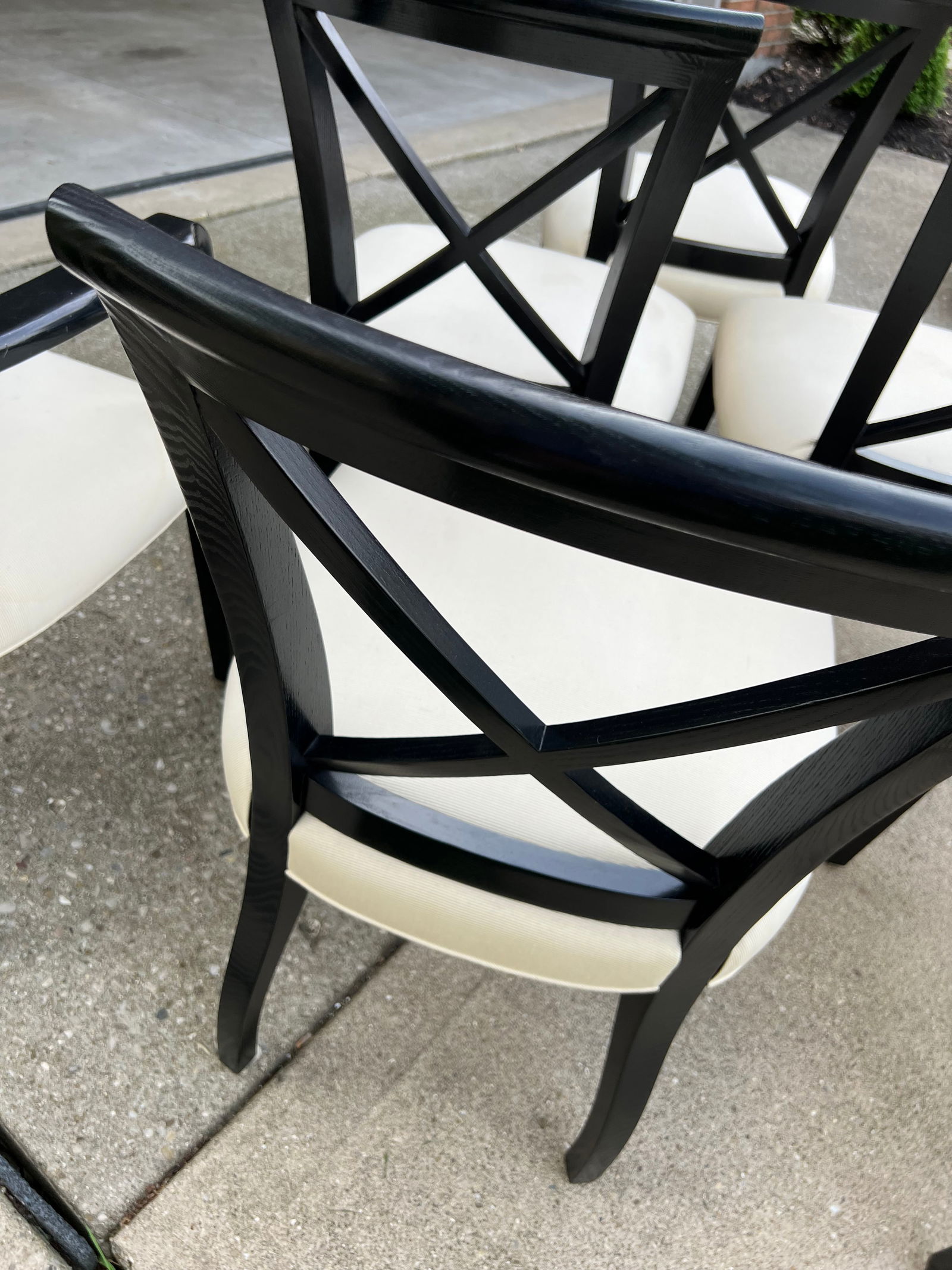 Set of 6 Henredon Ralph Lauren Dining Room Chairs Sleek Modern Black Cream - 9