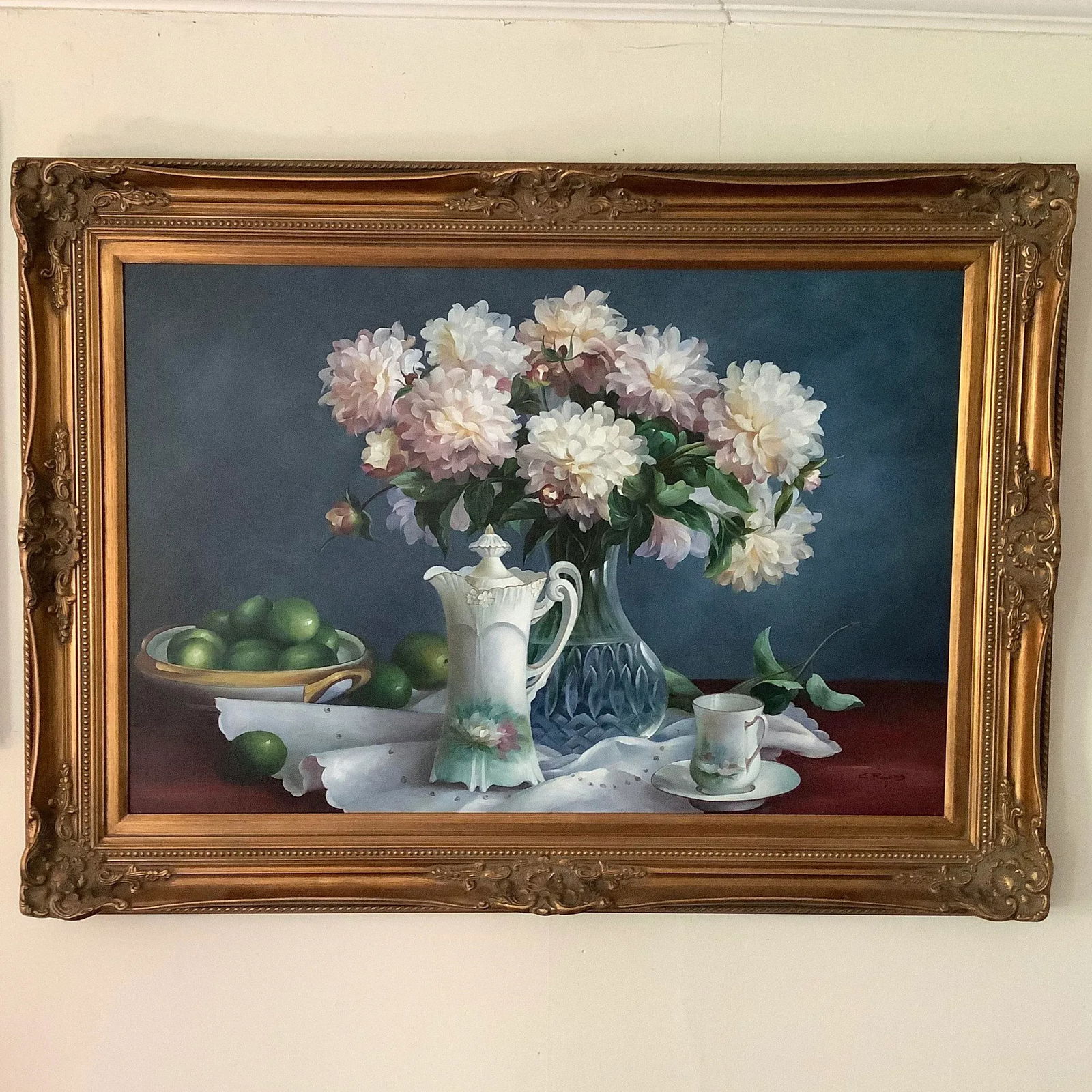 Mid-Century Still Life Oil Painting in Giltwood Frame - 5