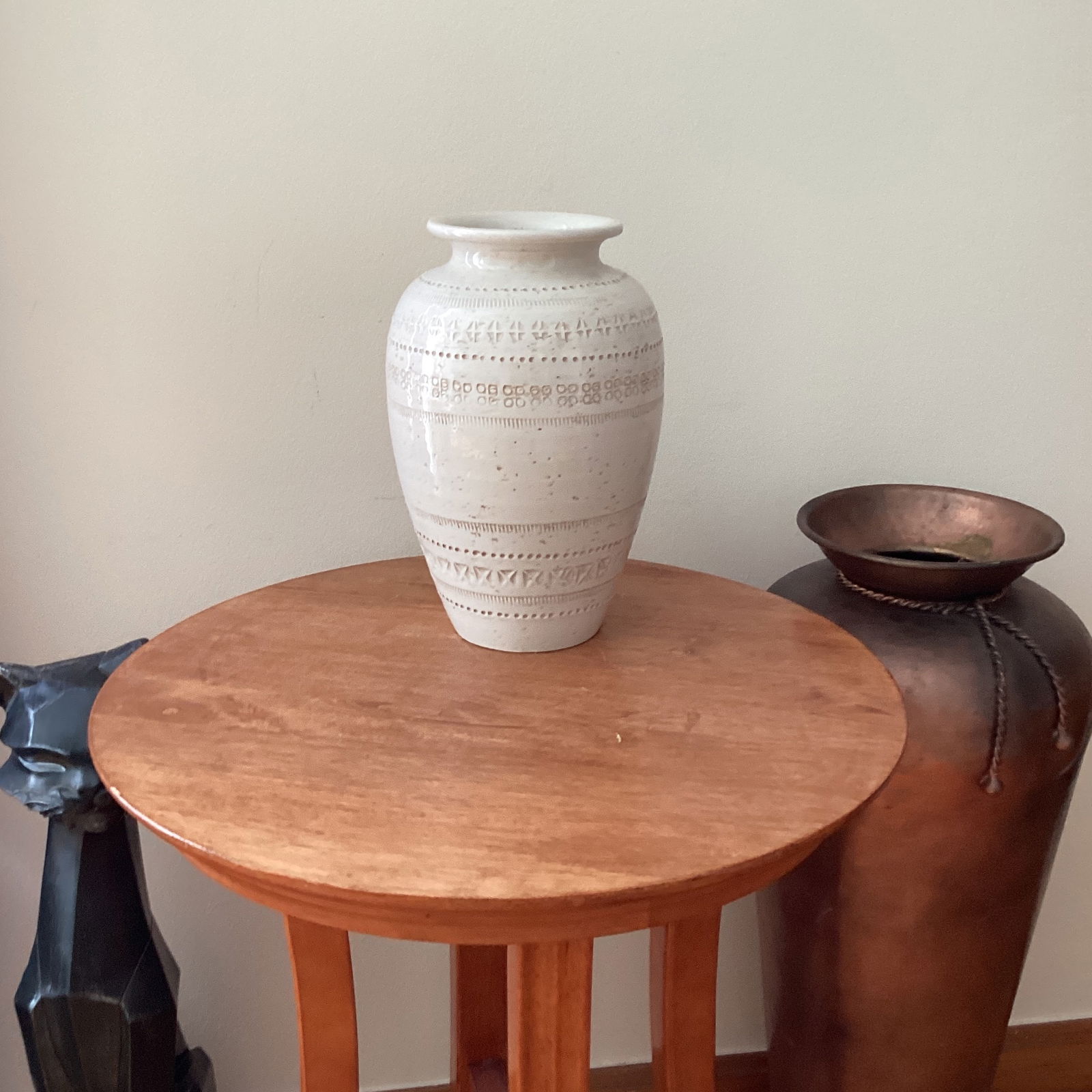 Vintage Mid Century Modern Bitossi Pottery Vase Italy - 12