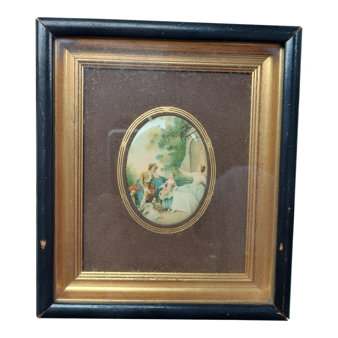 Early 20th Century Oval Victorian Country Scene Framed (1 of 4)