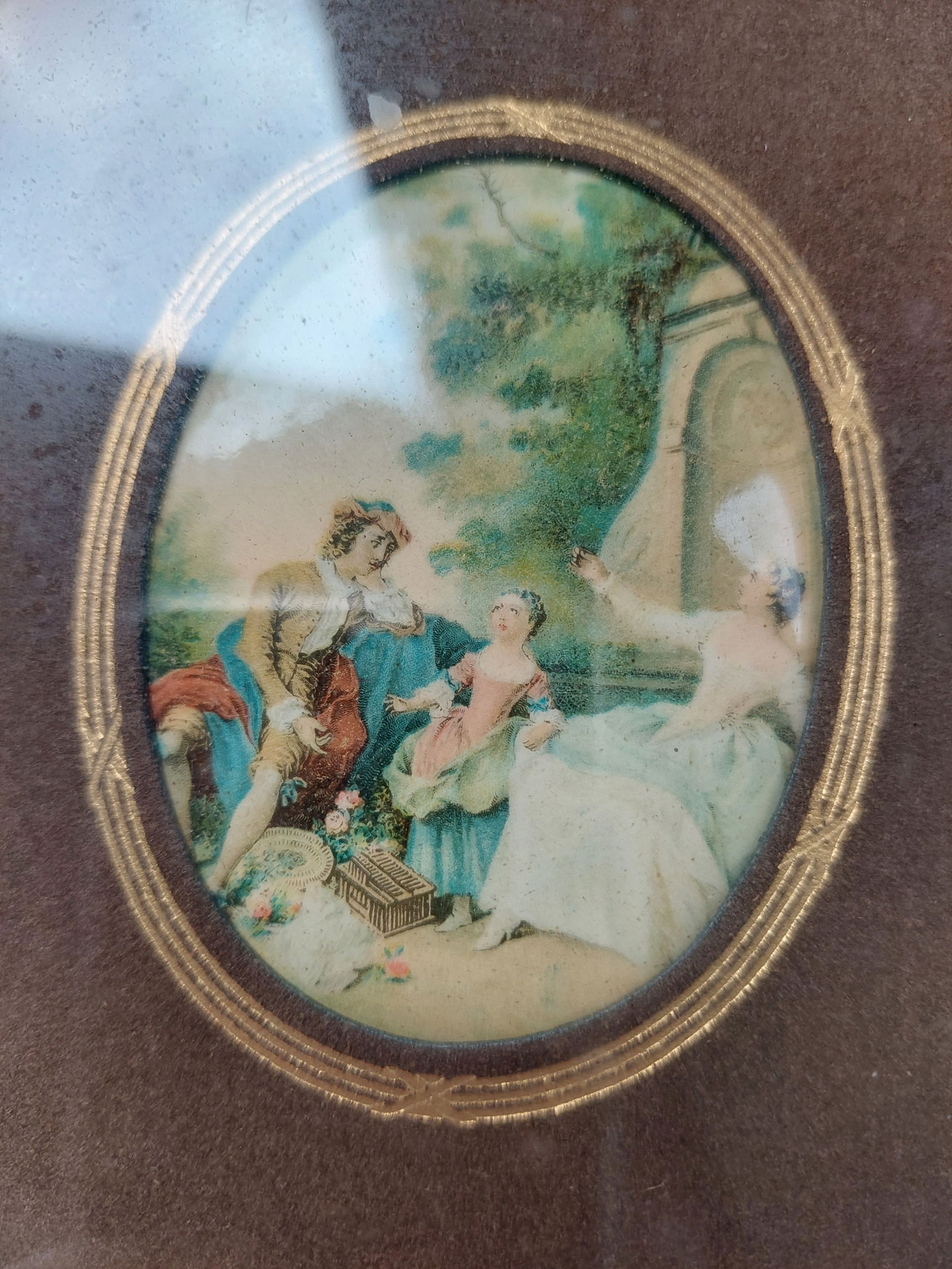 Early 20th Century Oval Victorian Country Scene Framed - 3