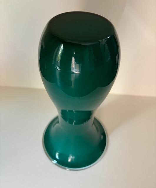 Late 20th Century Marco Zanini Murano Flower Glass Vase Turquoise/Black Milion by Venini - 6