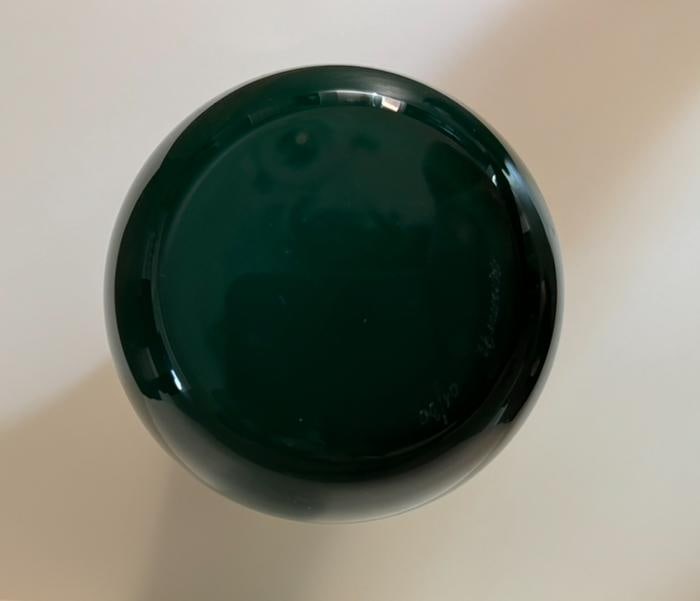 Late 20th Century Marco Zanini Murano Flower Glass Vase Turquoise/Black Milion by Venini - 7