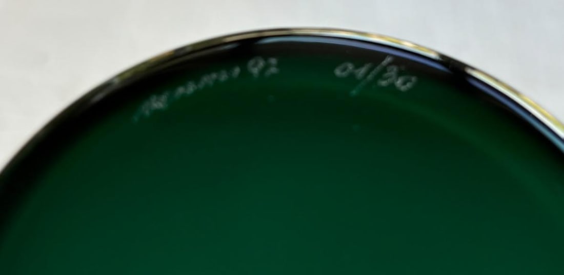 Late 20th Century Marco Zanini Murano Flower Glass Vase Turquoise/Black Milion by Venini - 8