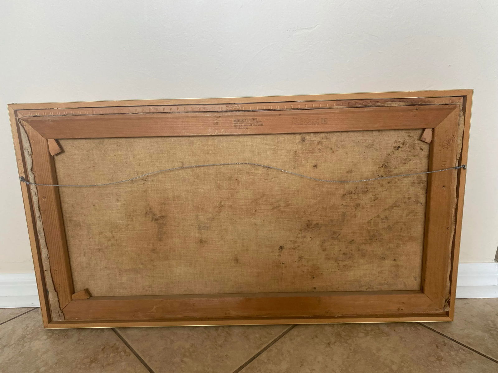 1960s Mid Century Modern House in Forest Landscape Painting With Gold Frame Signed Manuel Munoz Meri - 8