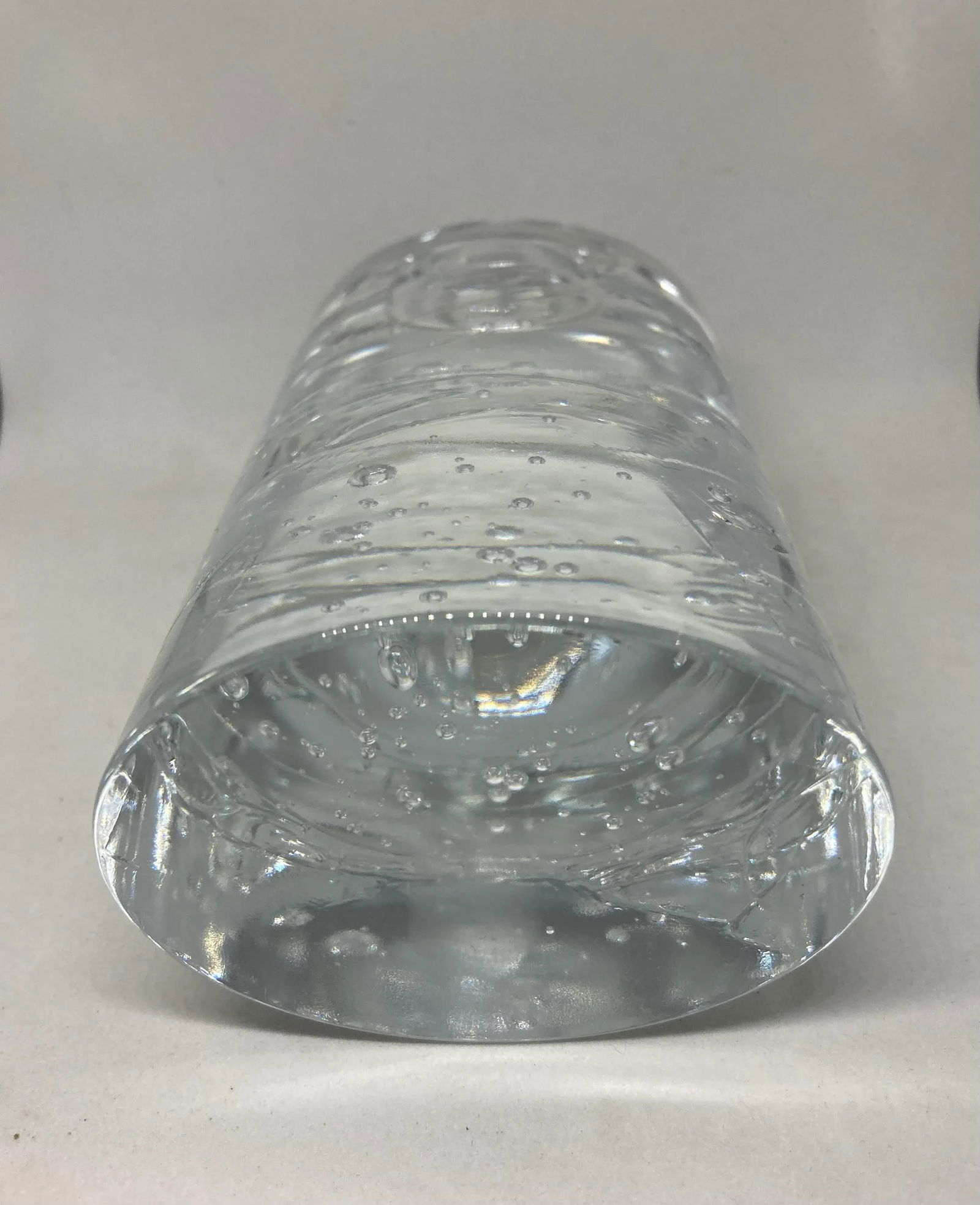 1960s Iittala Finland Timo Sarpaneva Arkipelago Ice Block Oval Thick Glass Candle Holders- Set of 2 - 10