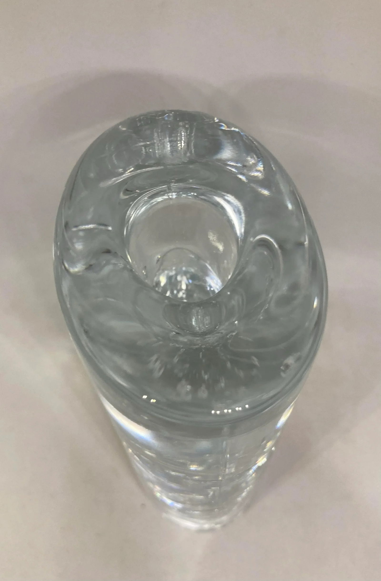 1960s Iittala Finland Timo Sarpaneva Arkipelago Ice Block Oval Thick Glass Candle Holders- Set of 2 - 8