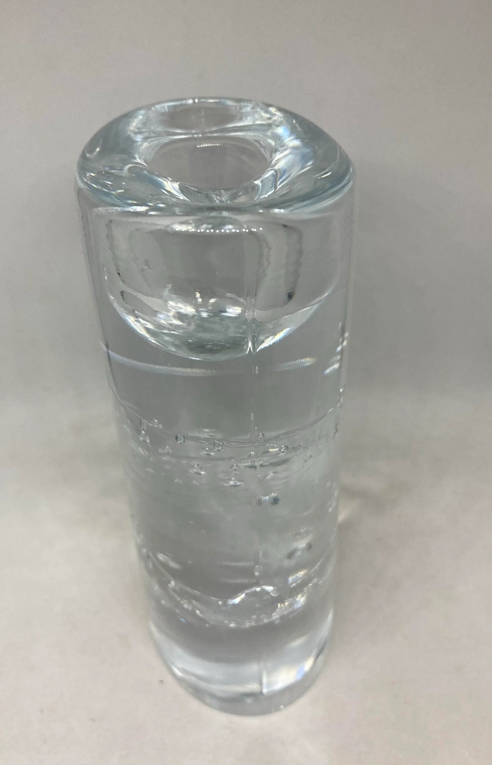 1960s Iittala Finland Timo Sarpaneva Arkipelago Ice Block Oval Thick Glass Candle Holders- Set of 2 - 9