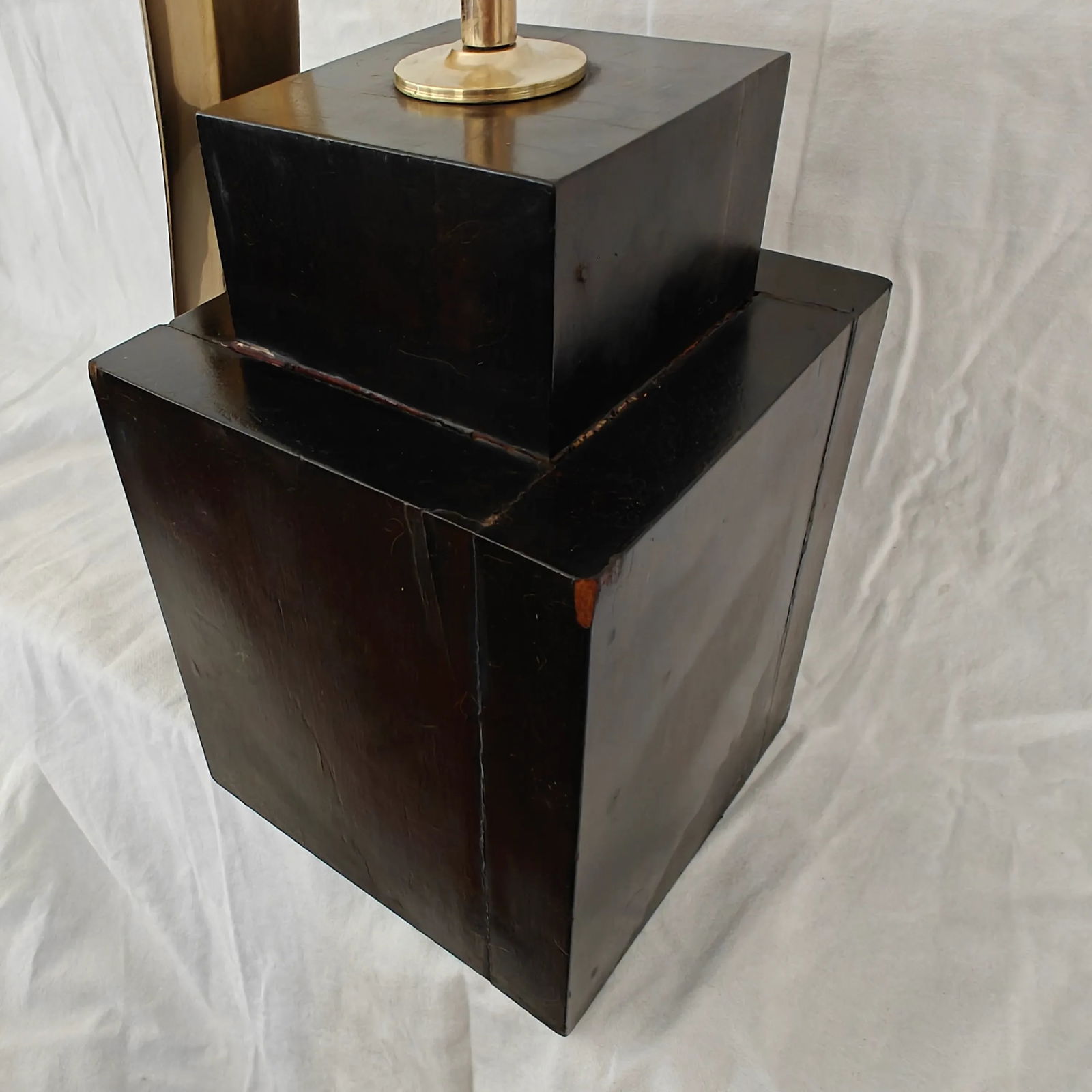 Vintage Brass Sculpture Macaw Parrot on Perch, Wood Base - 11