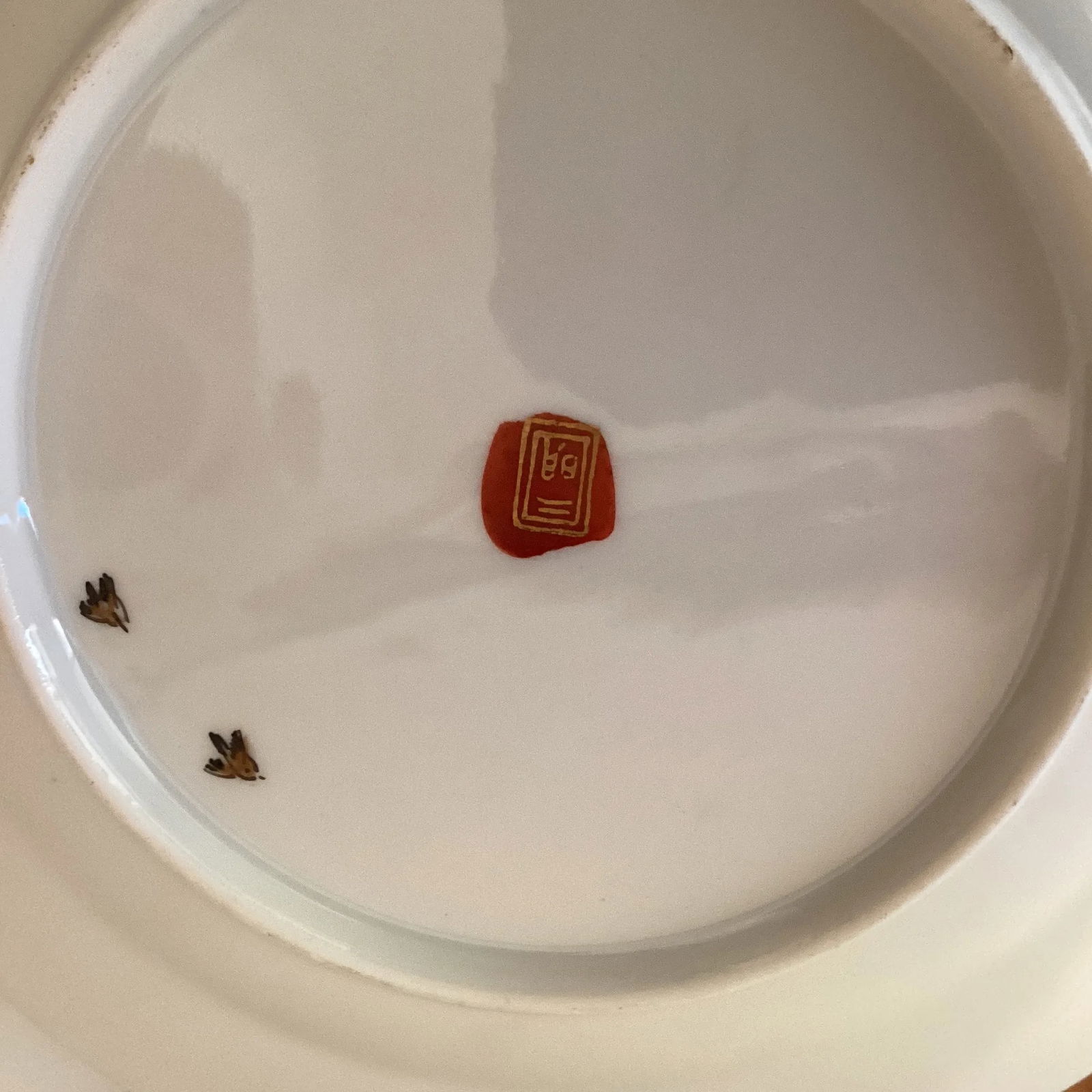 Vintage Japanese Handmade Hand Painted Porcelain Plates Set by Kutani Artist Signed- Set of 6 - 9