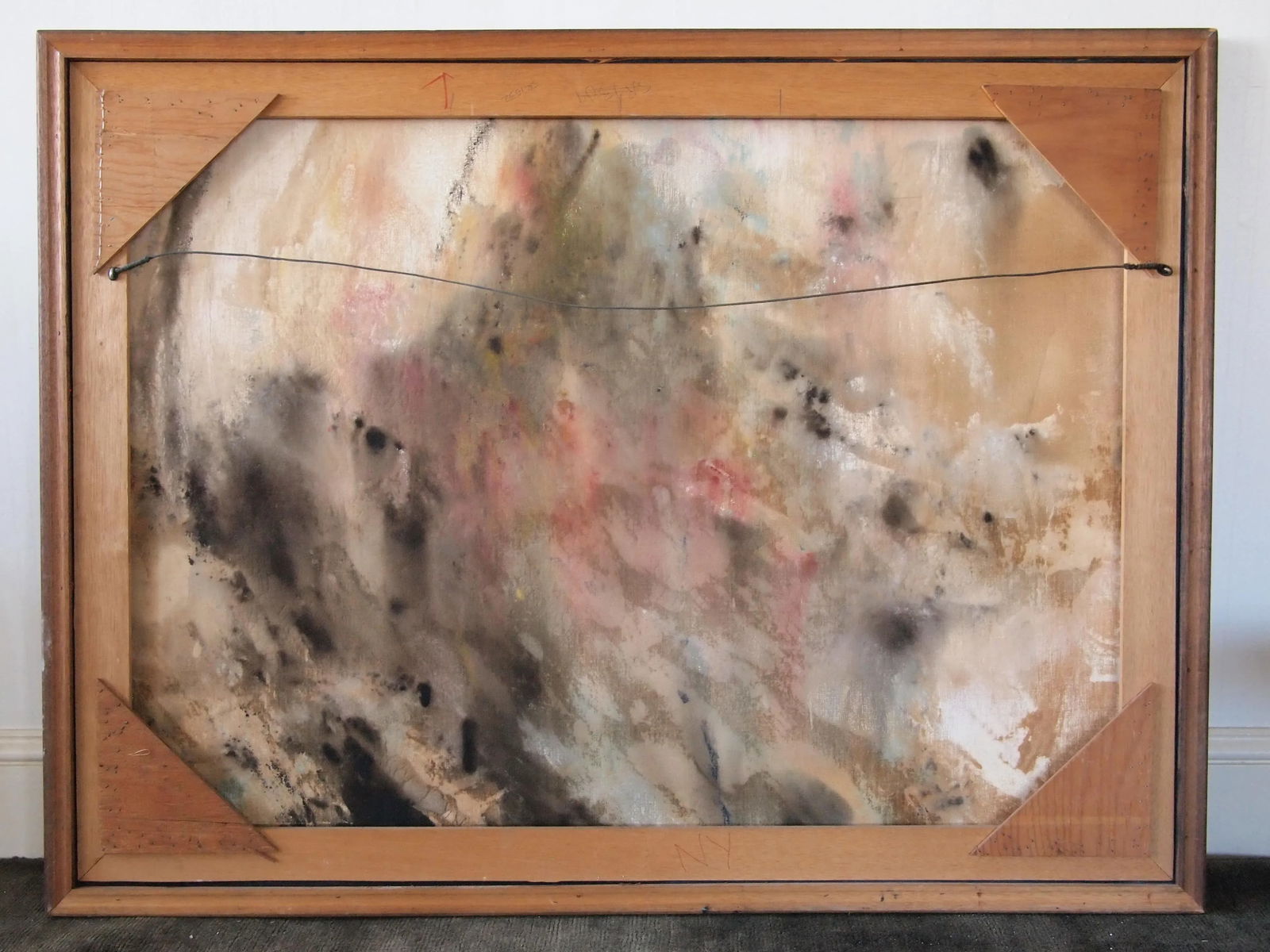 Mid 20th Century Original Vintage Abstract Expressionist Impasto Textured Painting, Oil on Canvas, F - 10