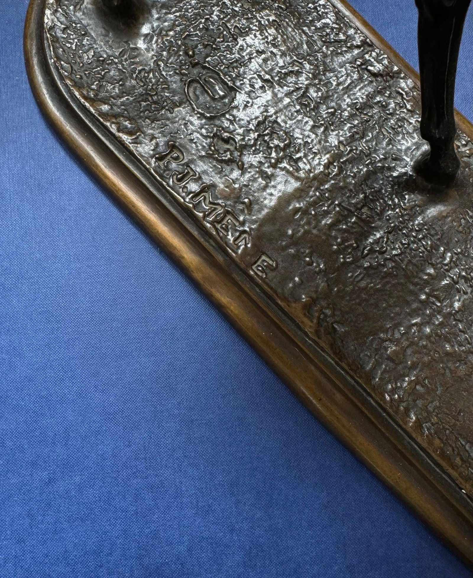 Horse and Jockey Patinated Bronze Sculpture After Pierre Jules Mene - 7