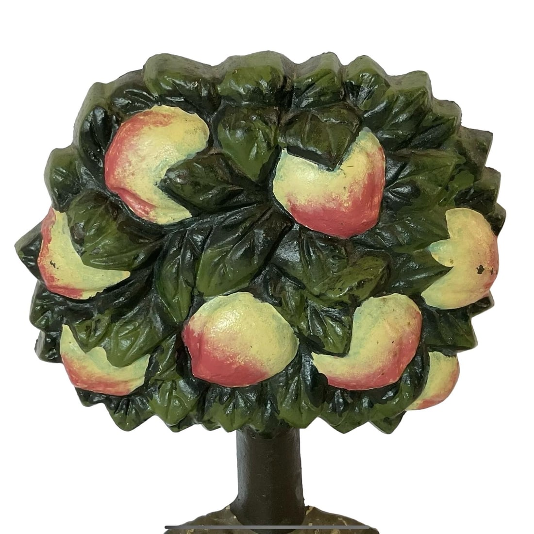 Vintage Fruit Apple Tree Painted French Cast Iron Doorstop - 6