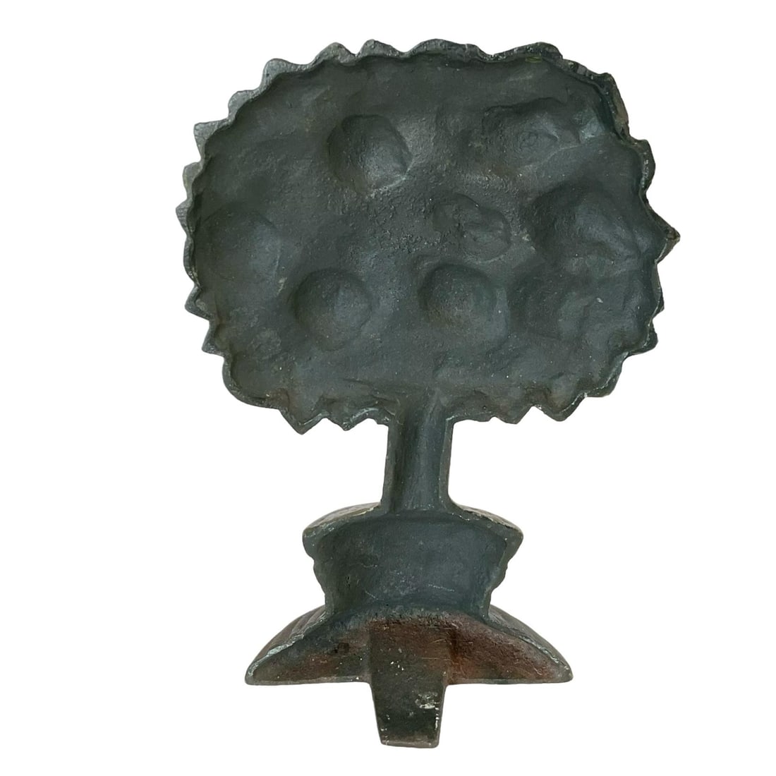 Vintage Fruit Apple Tree Painted French Cast Iron Doorstop - 7