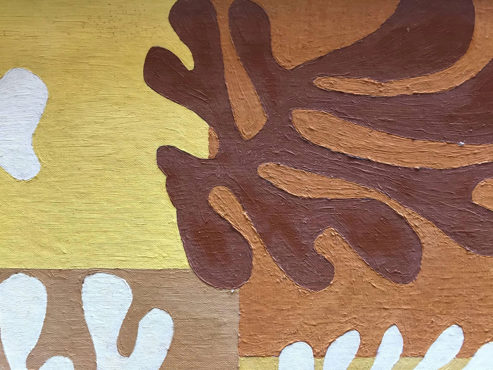 1950s Mid-Century Modern Leaf Acrylic Painting - 4