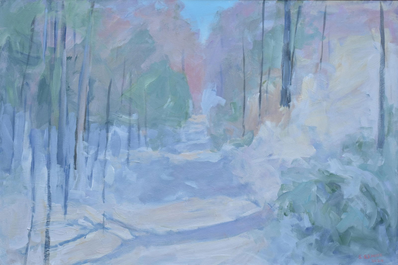 Winter Wonderland, by Stephen Remick. Contemporary Loose and Airy Acrylic Landscape Painting, - 2