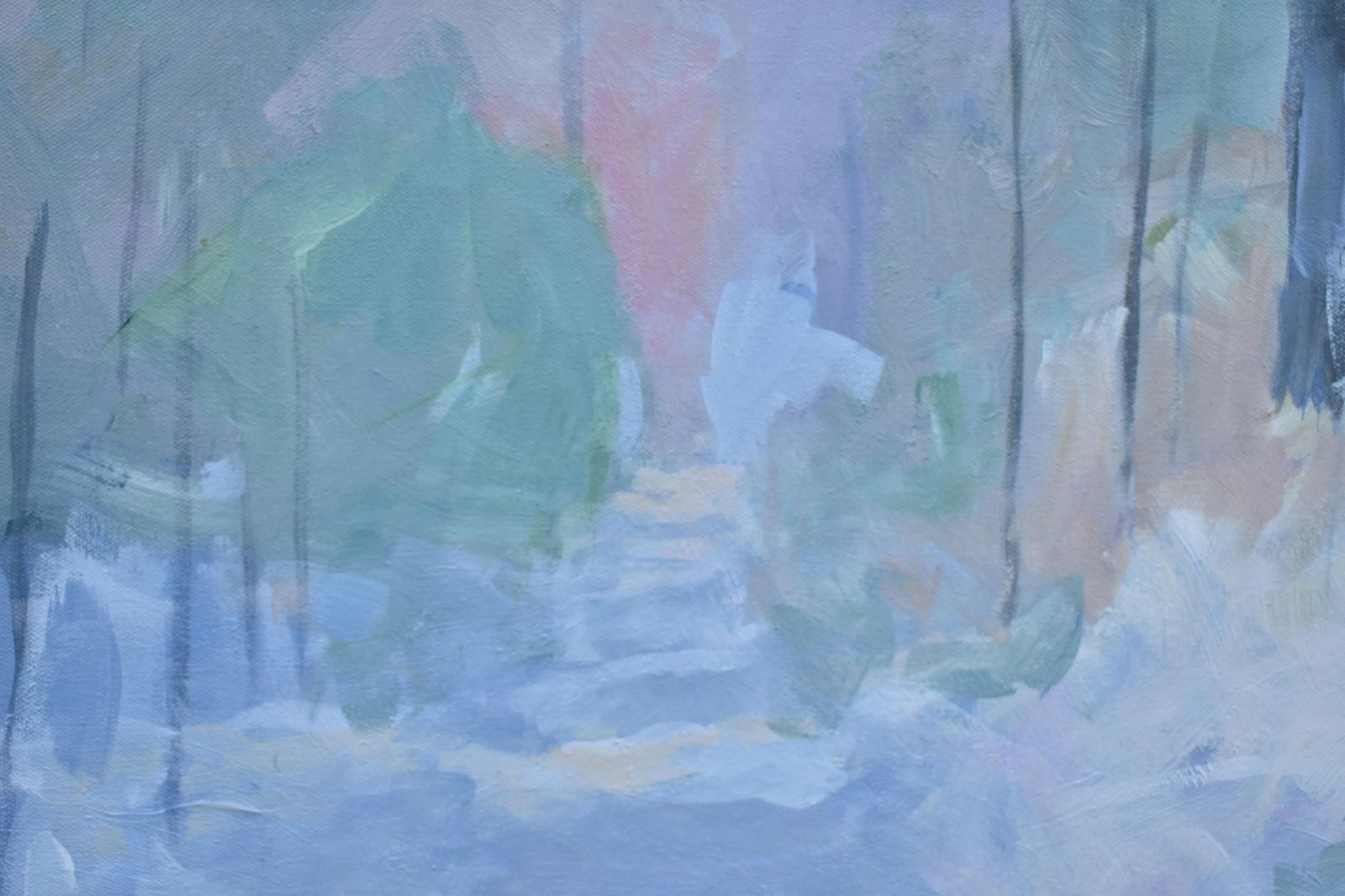 Winter Wonderland, by Stephen Remick. Contemporary Loose and Airy Acrylic Landscape Painting, - 4