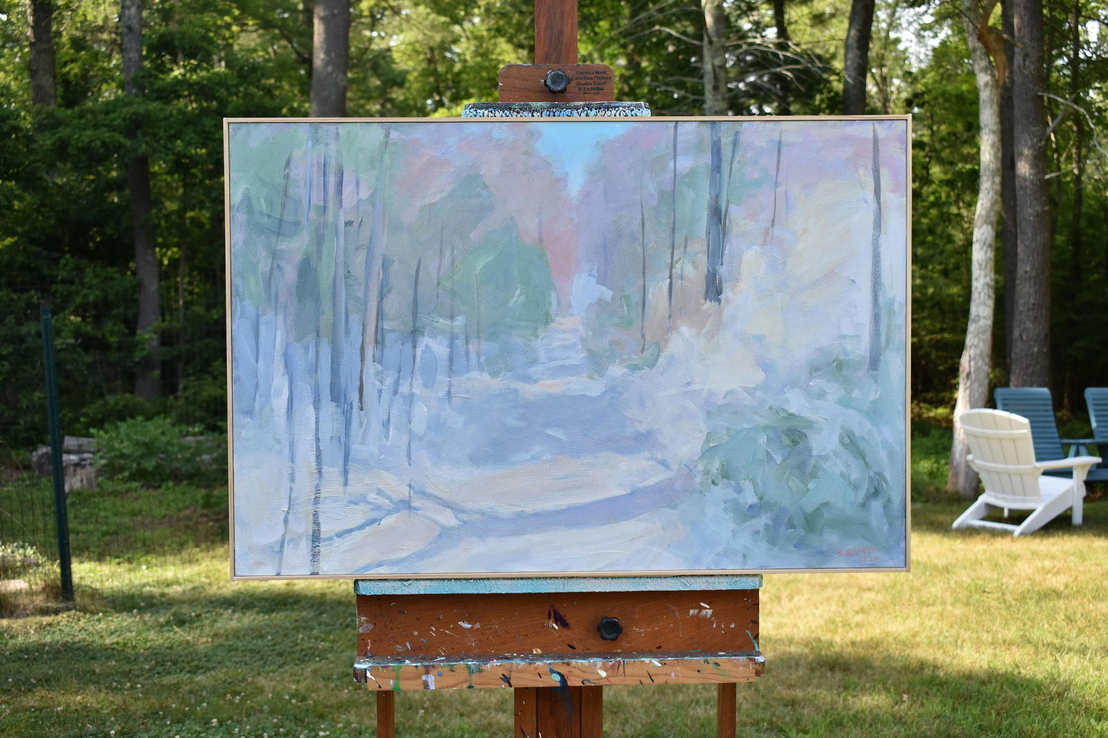 Winter Wonderland, by Stephen Remick. Contemporary Loose and Airy Acrylic Landscape Painting, - 9