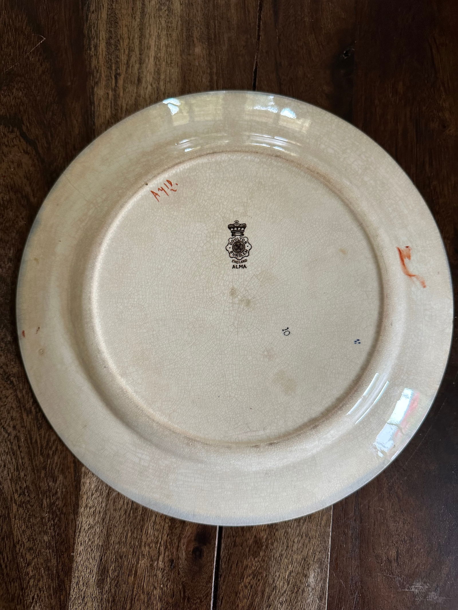 Antique Victorian Doulton's Burslem "Alma" Pattern Dinner Plate - 2