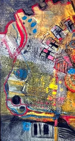 "Game of Stones", an Abstract Collage, Framed - 4