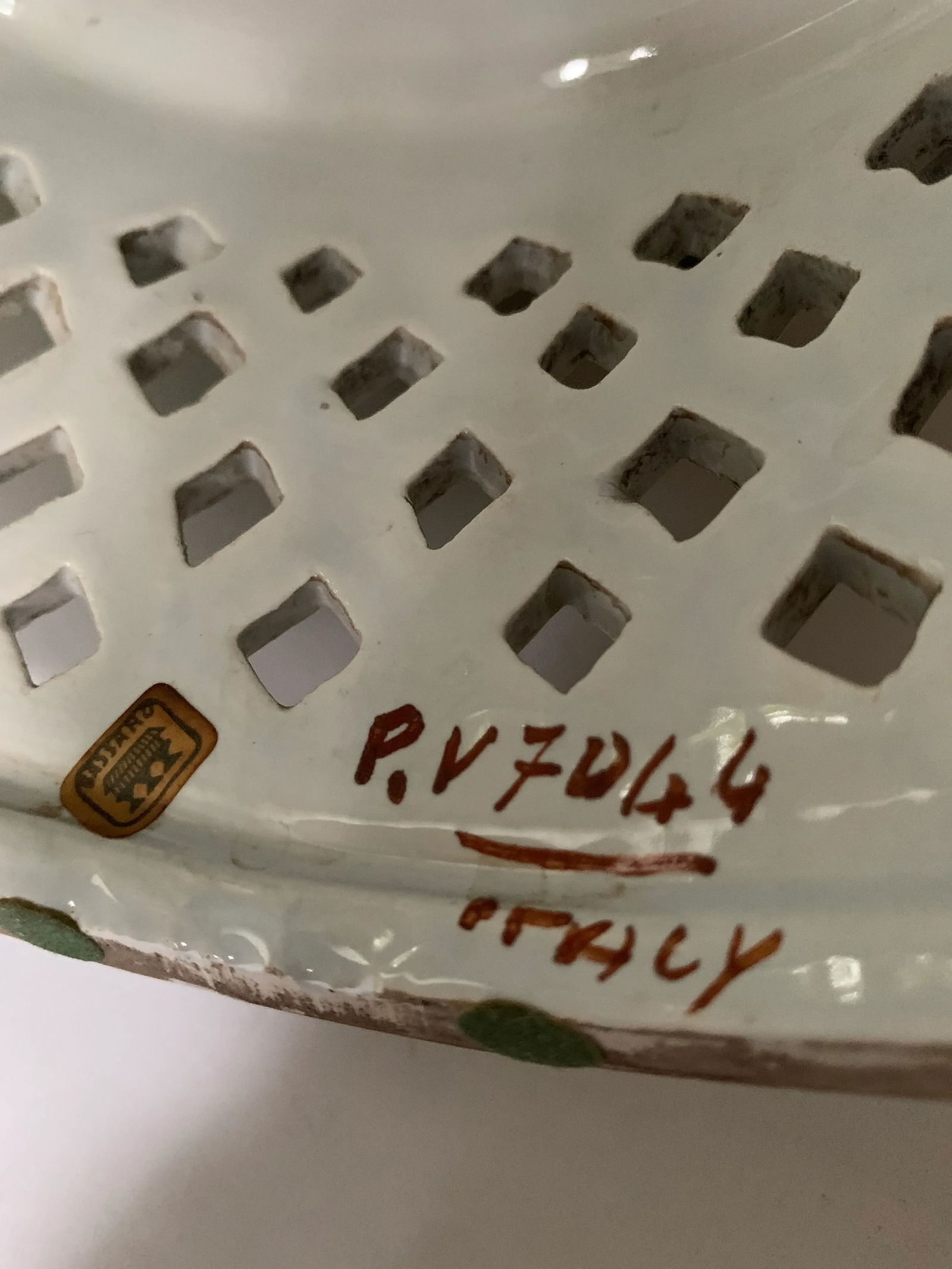 Floral Italian Porcelain Table Candelabra - a Pair - 3