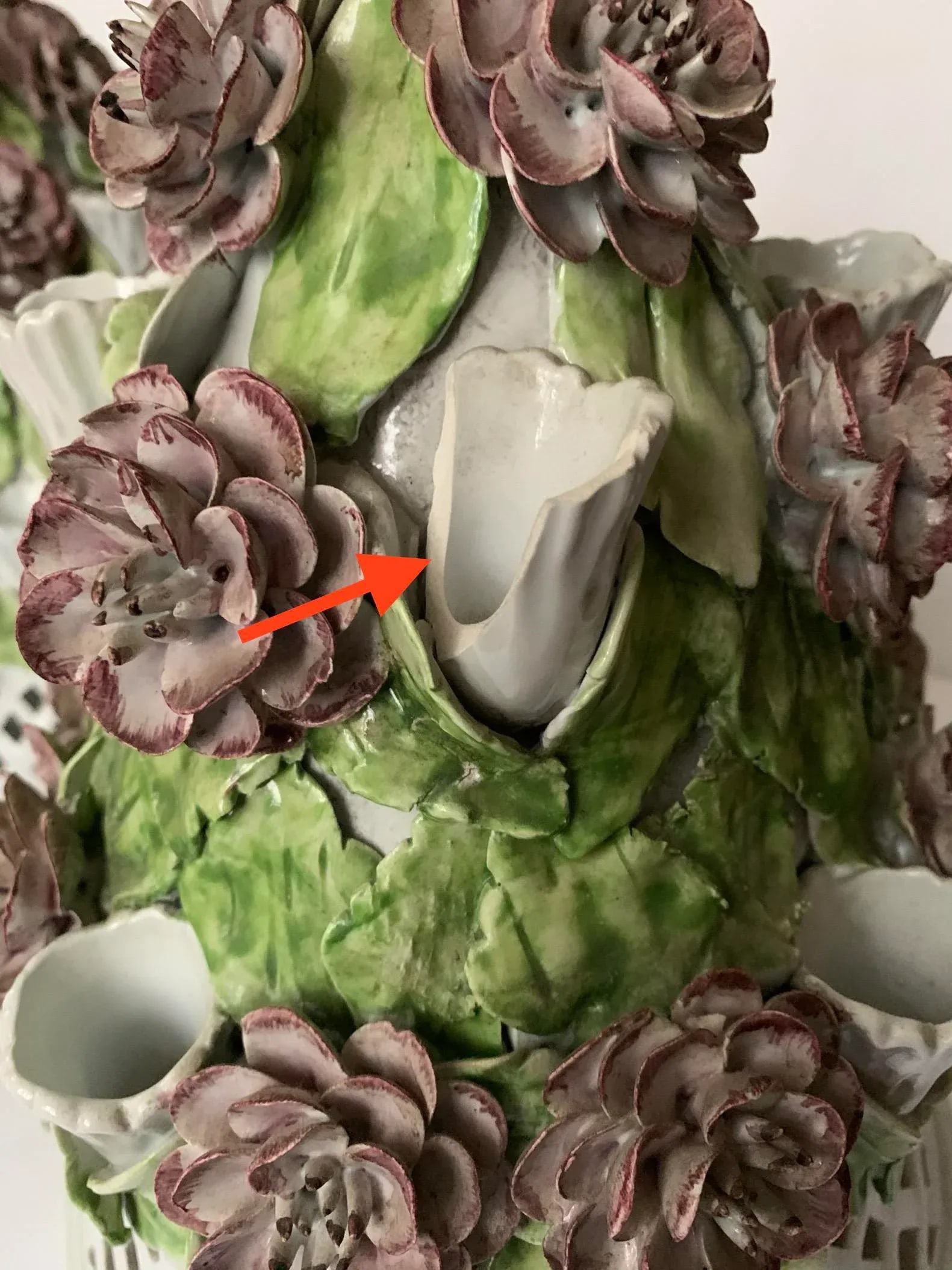 Floral Italian Porcelain Table Candelabra - a Pair - 4