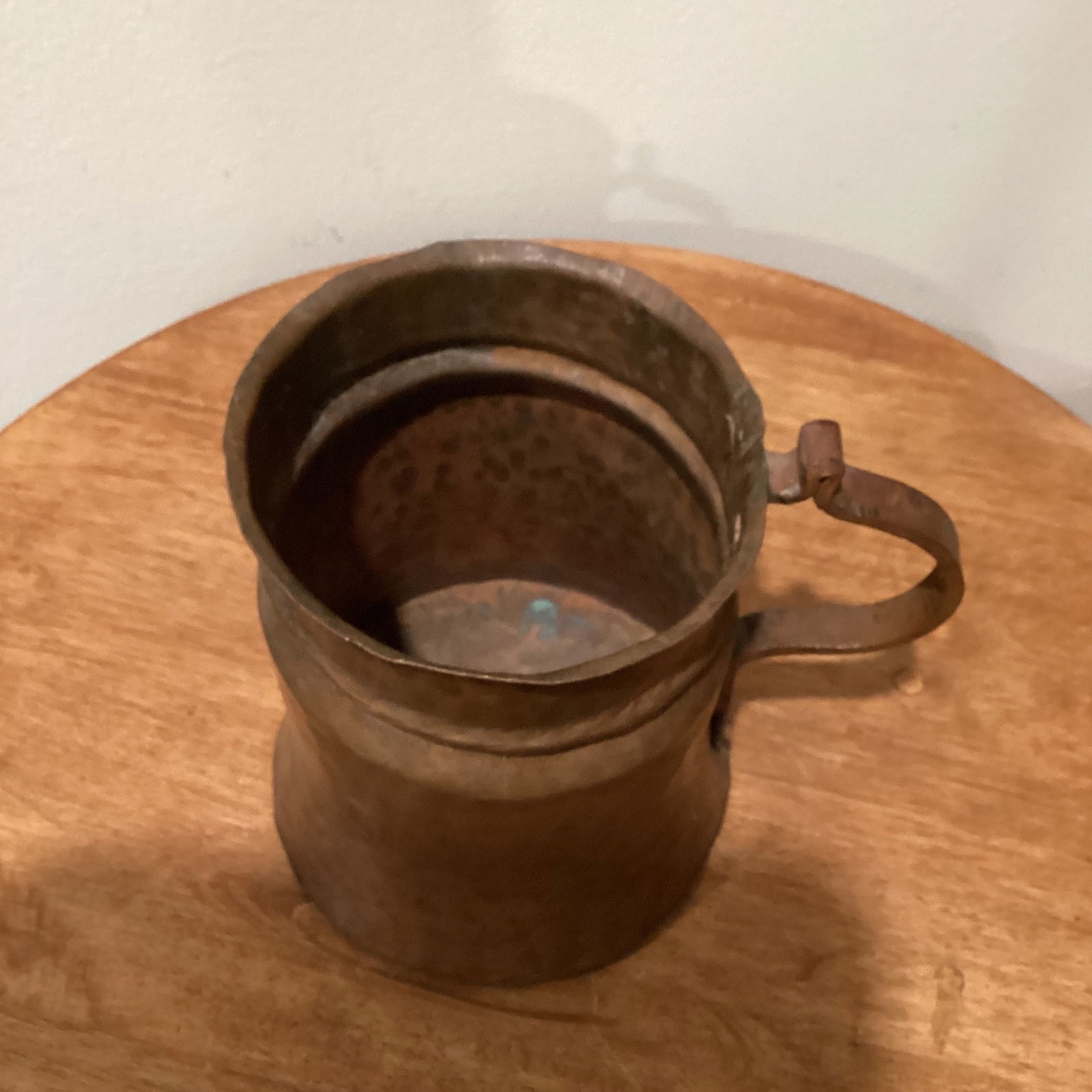 Early 19th Century Handcrafted Hand Hammered Copper Jug /Container With Handle and Cooking Pot - Set - 4