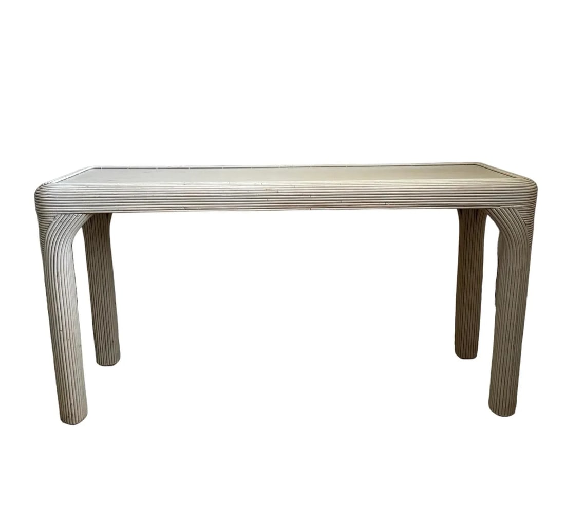 1980s Vintage Pencil Reed Console Table - 2