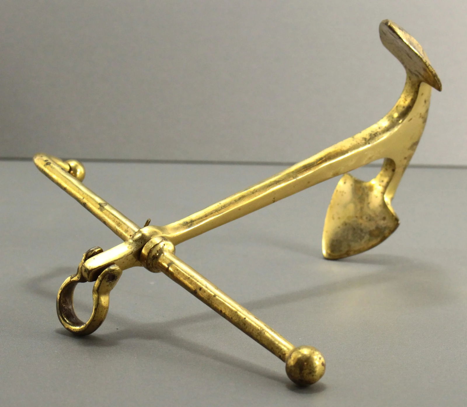 Early 20th Century Brass Diminutive Admiralty Anchor Memento Nautical Keepsake - 7