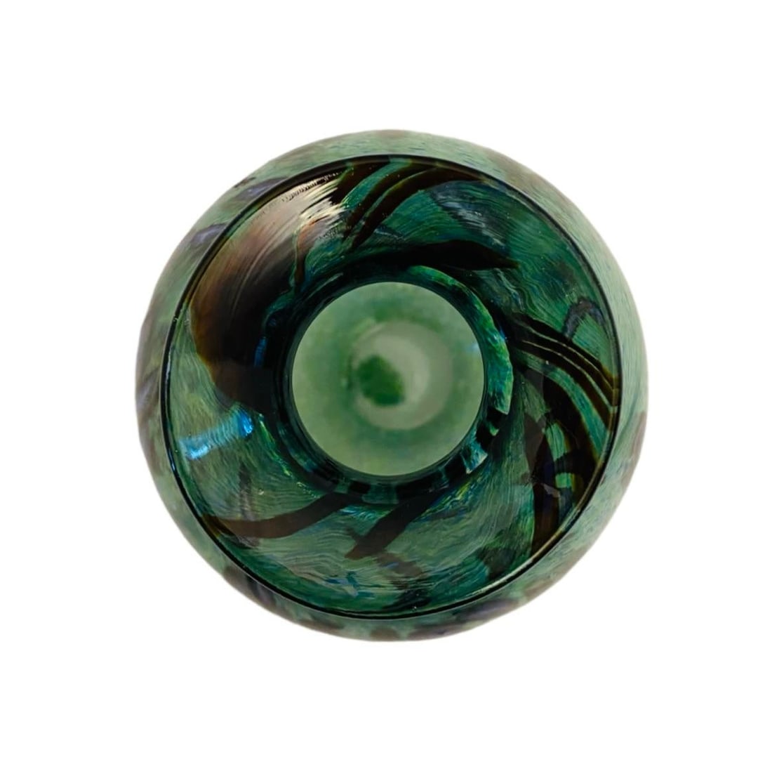 1995 Julia Donnelly Signed British Studio Art Glass Vase - 5