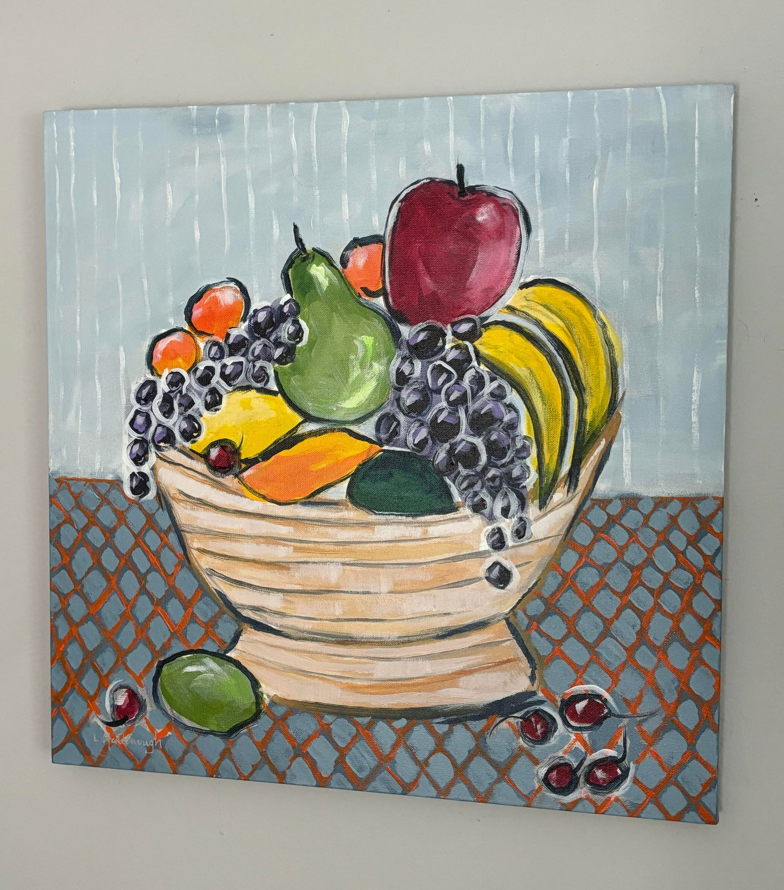 "Fruit Bowl"? Original Contemporary Acrylic Still Life Painting by Linda McDonough - 12