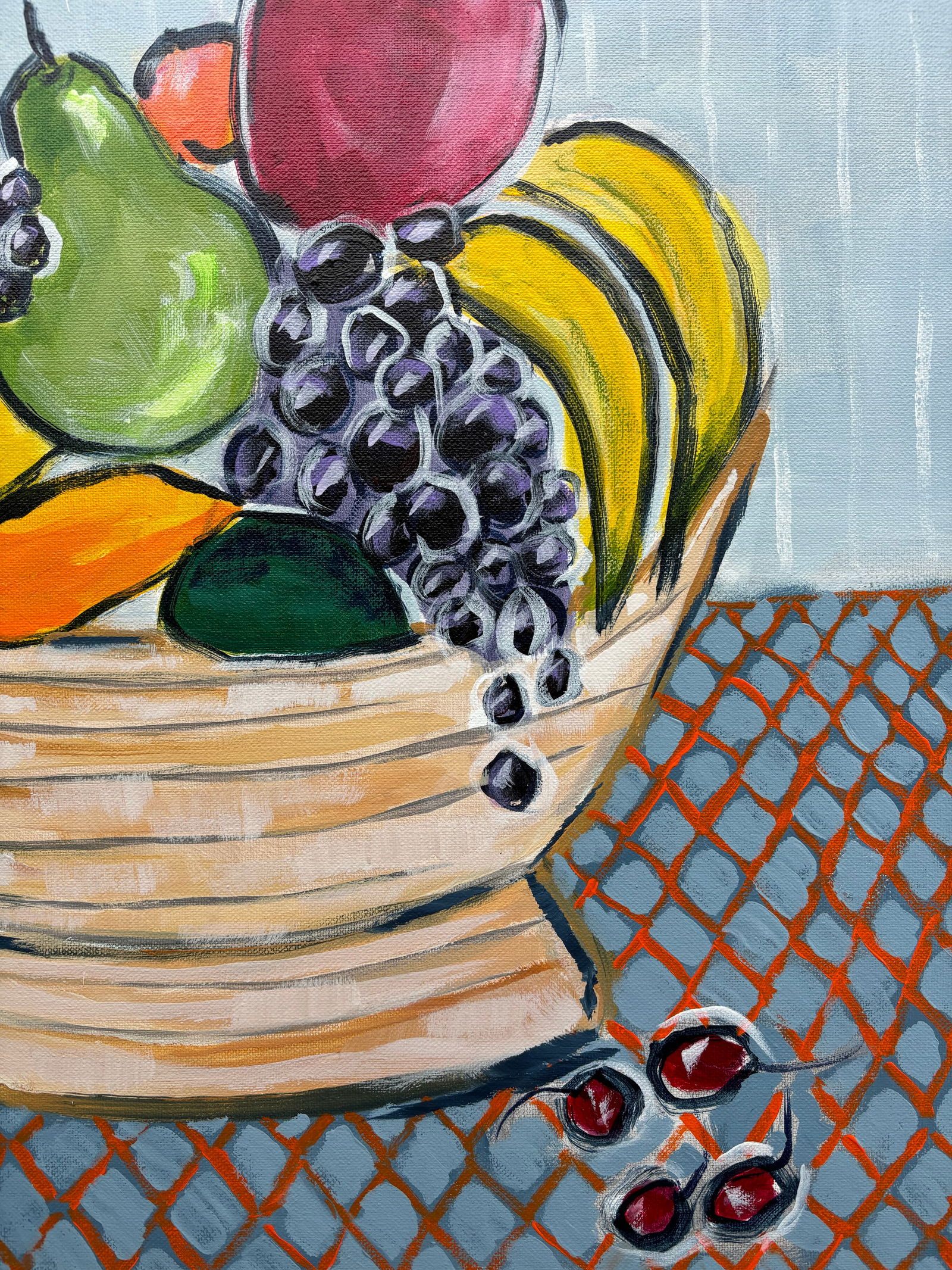 "Fruit Bowl"? Original Contemporary Acrylic Still Life Painting by Linda McDonough - 7