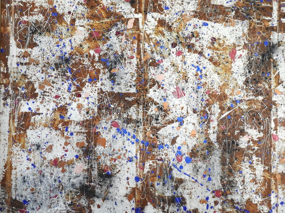 Late 20th Century Abstract Expressionist Drip Acrylic Painting by Roz Mund, Framed - 6