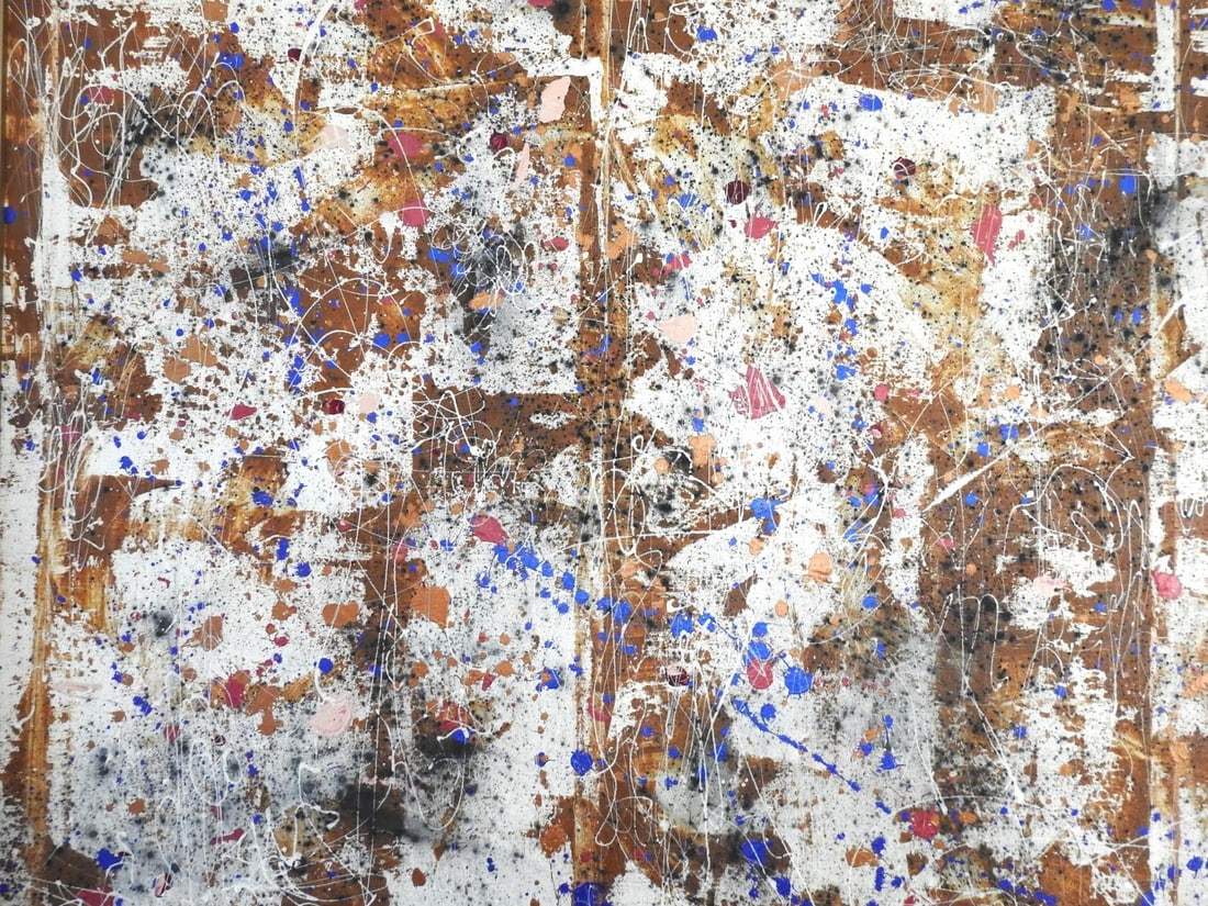 Late 20th Century Abstract Expressionist Drip Acrylic Painting by Roz Mund, Framed - 7