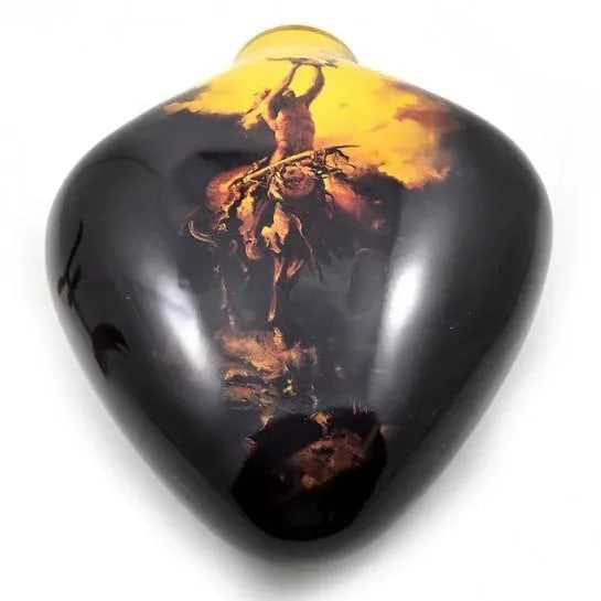 American Porcelain Vase Arrow Shaped, Signed M. Chin - 8