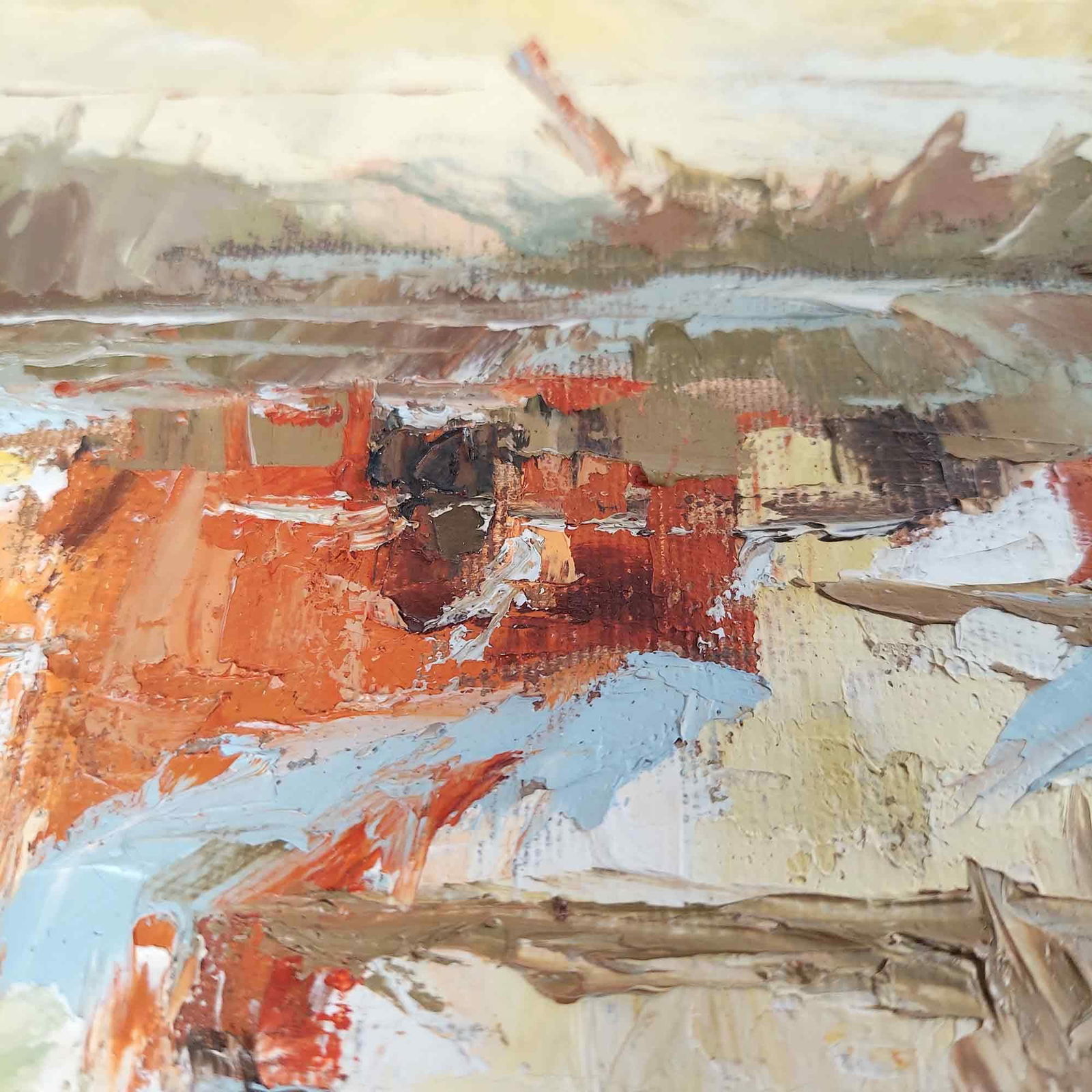 Mid 20th Century Vintage Painting Countryside Landscape Farm Barn Large Signed - 11