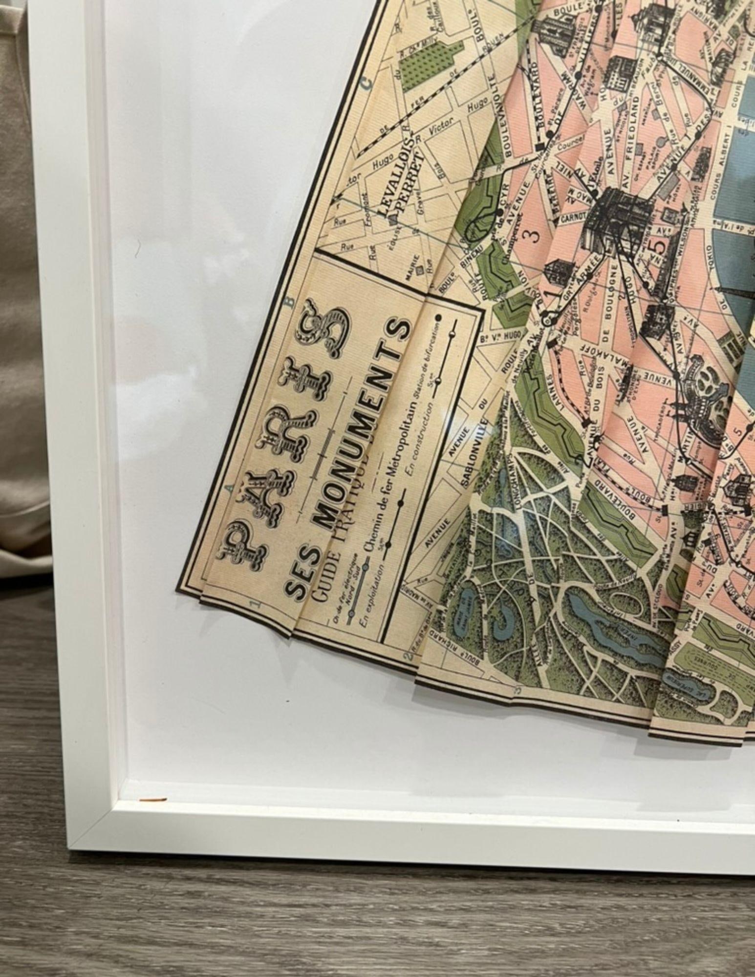 Framed Dress Handmade From a Vintage Map of Paris - 3