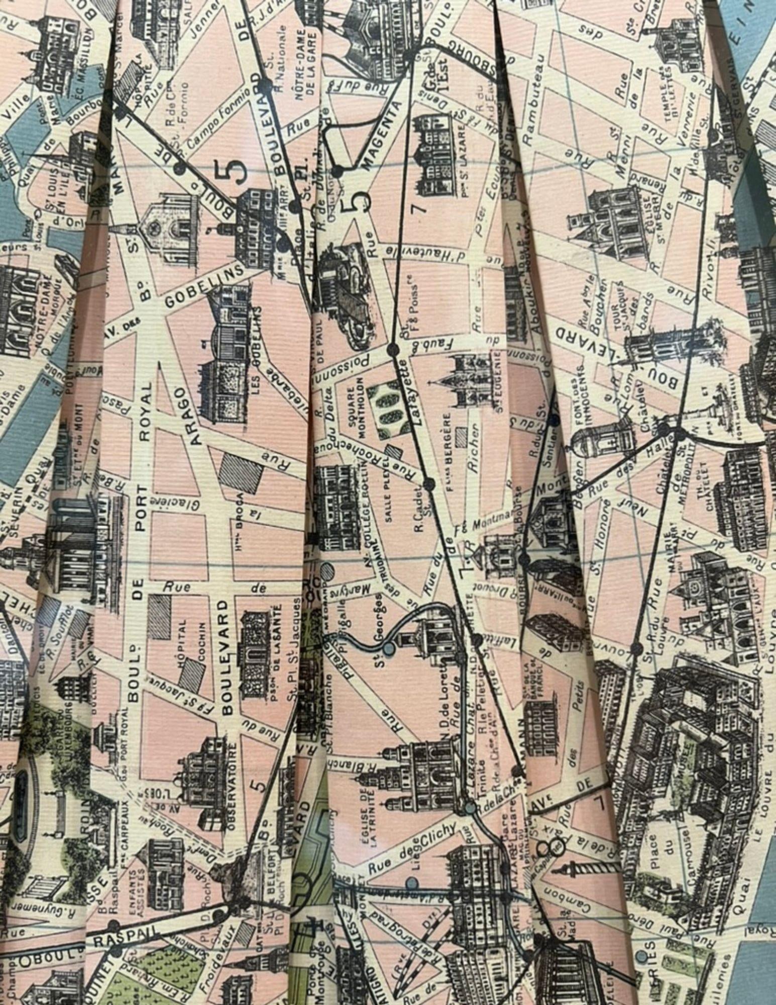 Framed Dress Handmade From a Vintage Map of Paris - 4