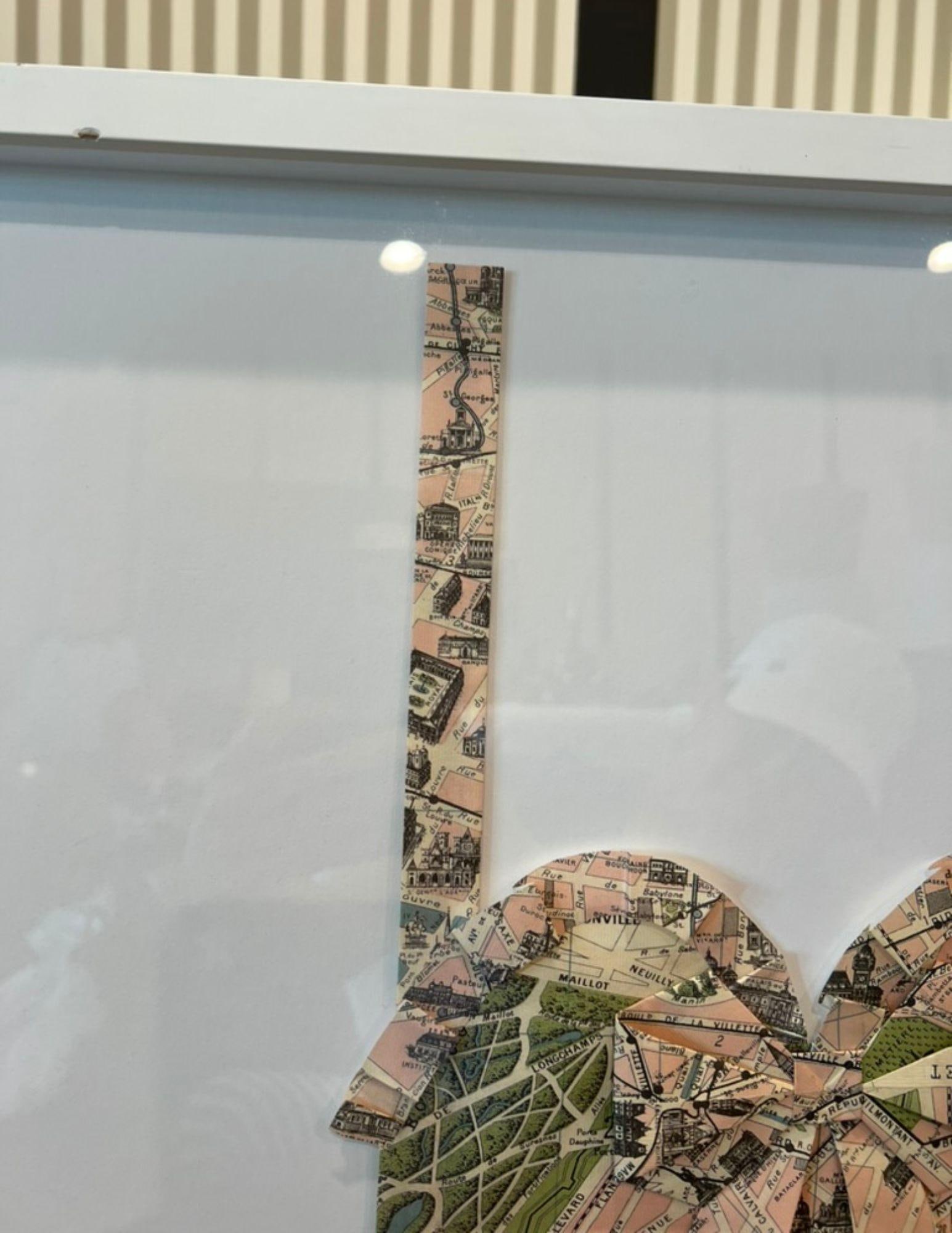 Framed Dress Handmade From a Vintage Map of Paris - 5