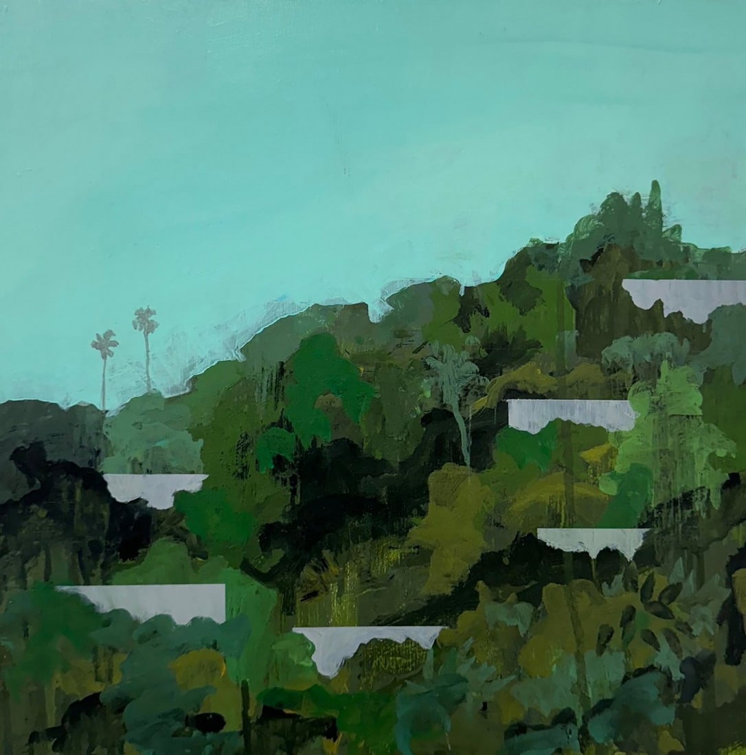 Hyperion Study Acrylic Painting on Wood Panel by Bret Hansen: Bret Hansen originally from Baltimore, Maryland is a painter and graphic designer based in Los Angeles, California. His design career spans art direction roles in publishing, branding and advertising