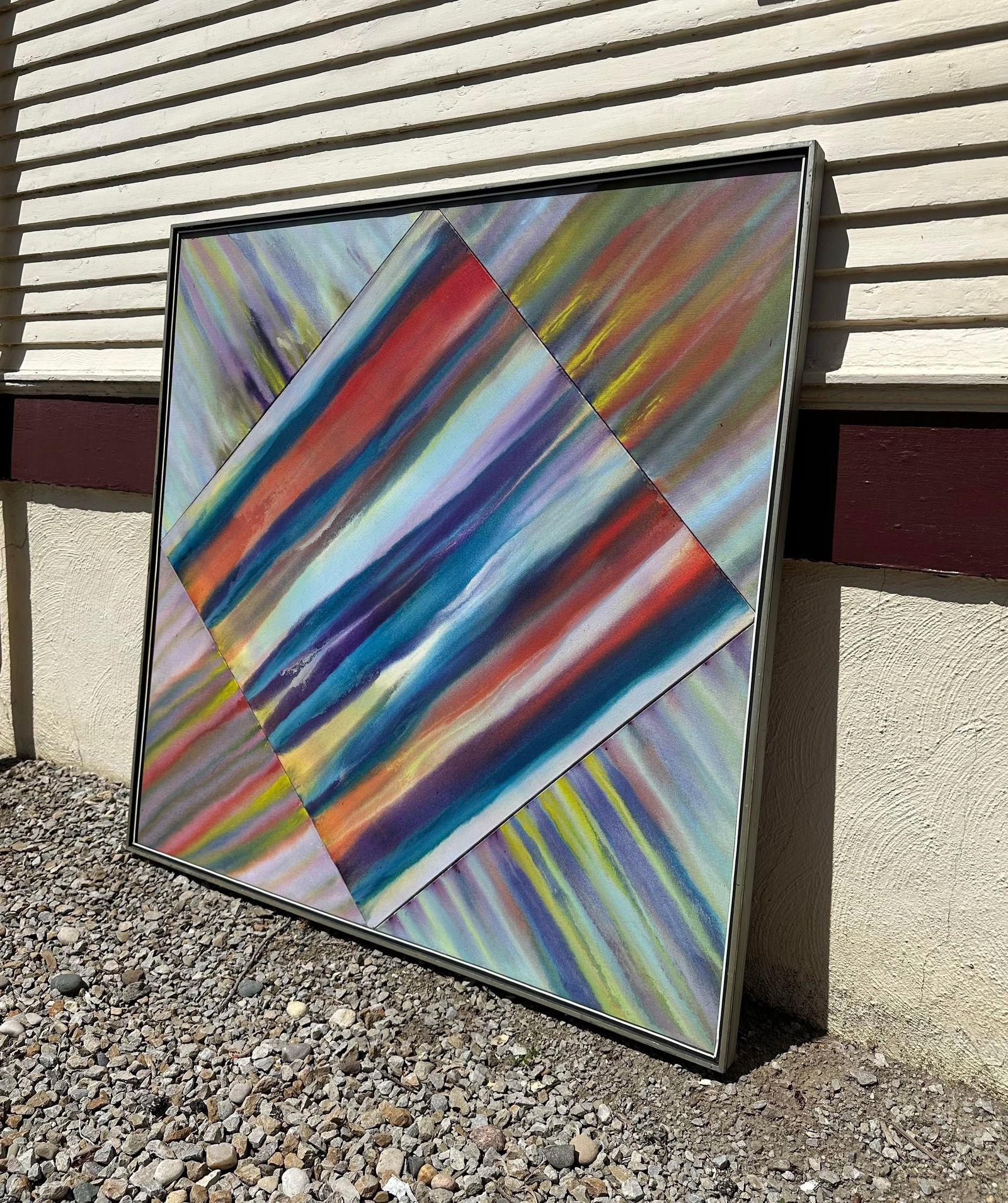 Large Vintage Abstract Painting - 2