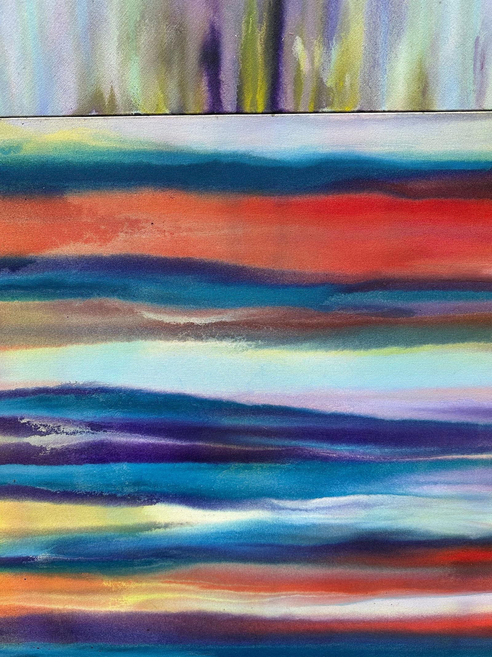 Large Vintage Abstract Painting - 5