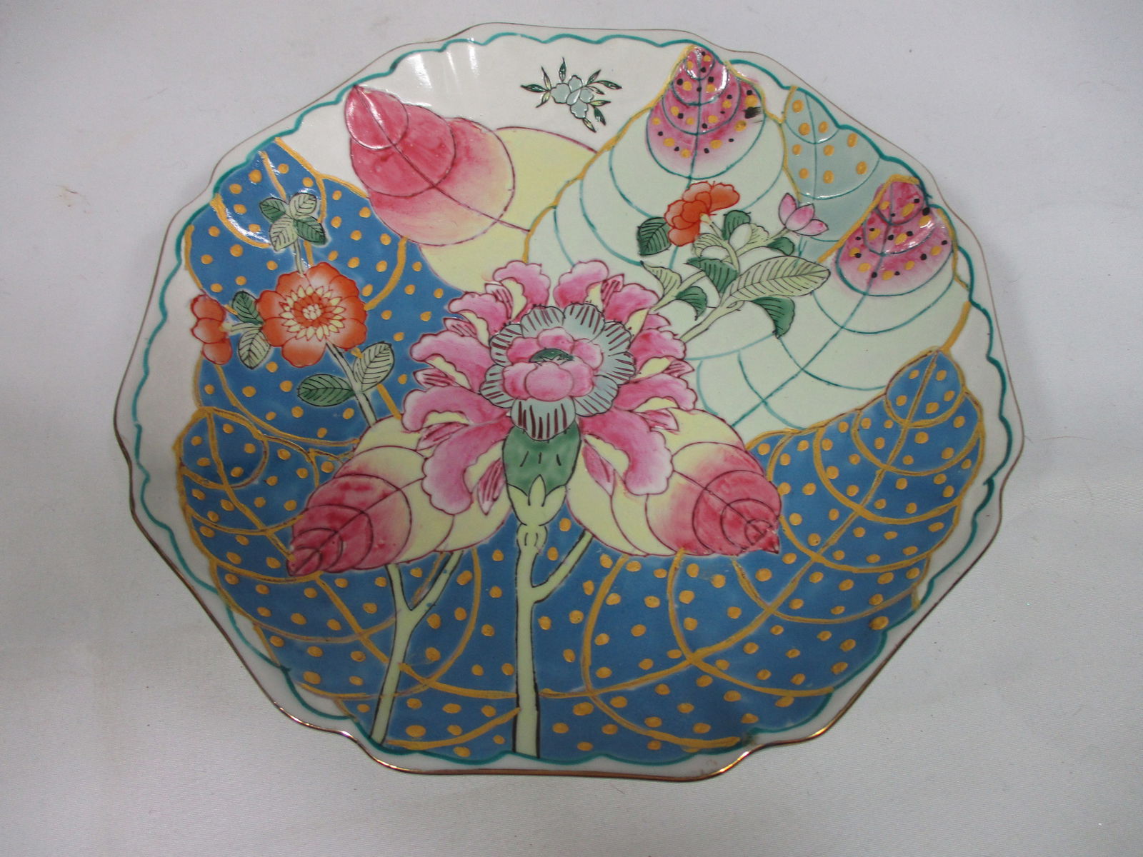 Vintage 1970s Andrea by Sadek Asian Tobacco Leaf Plate - 2