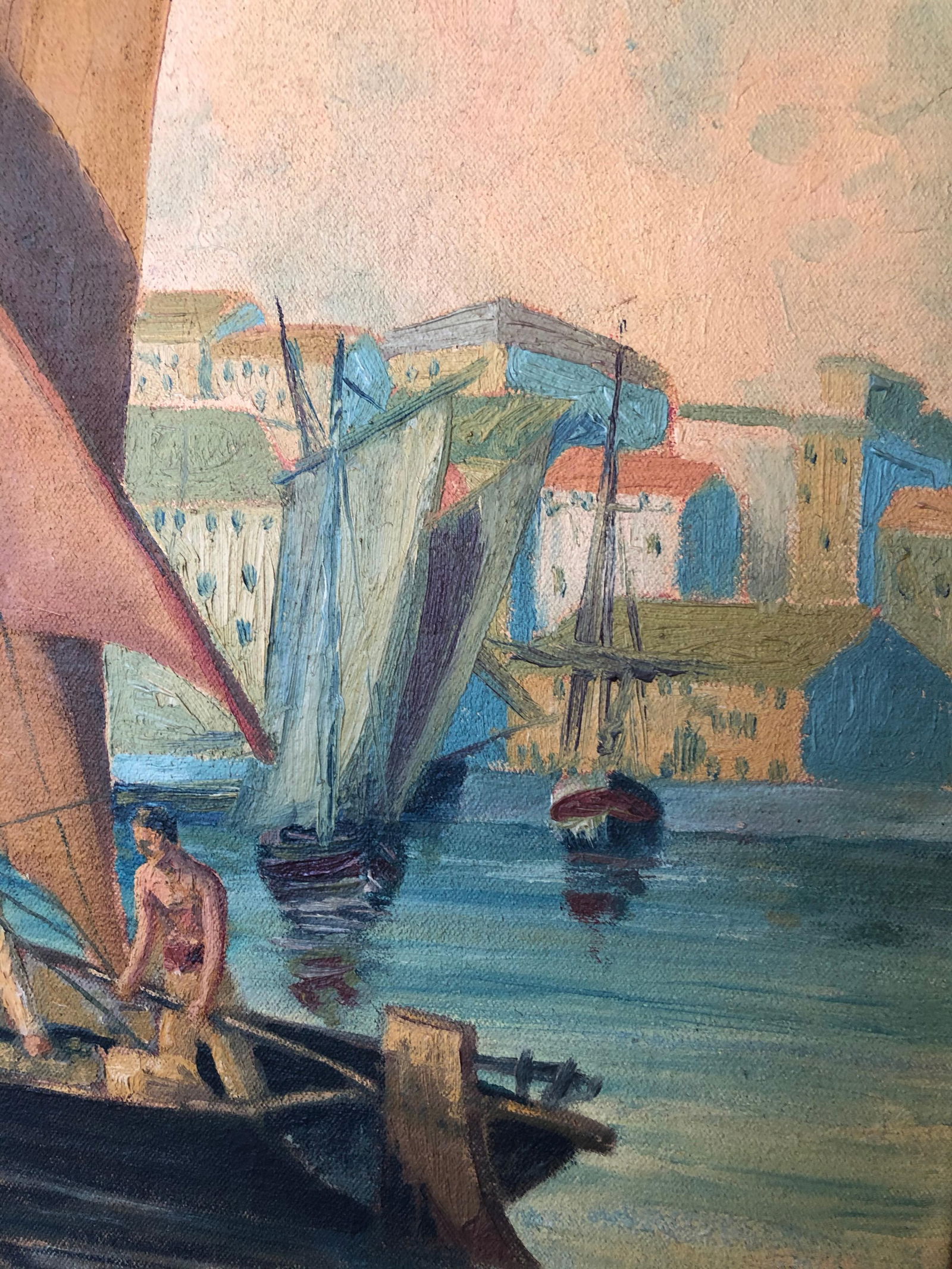 Art Deco Sailing Painting - 9