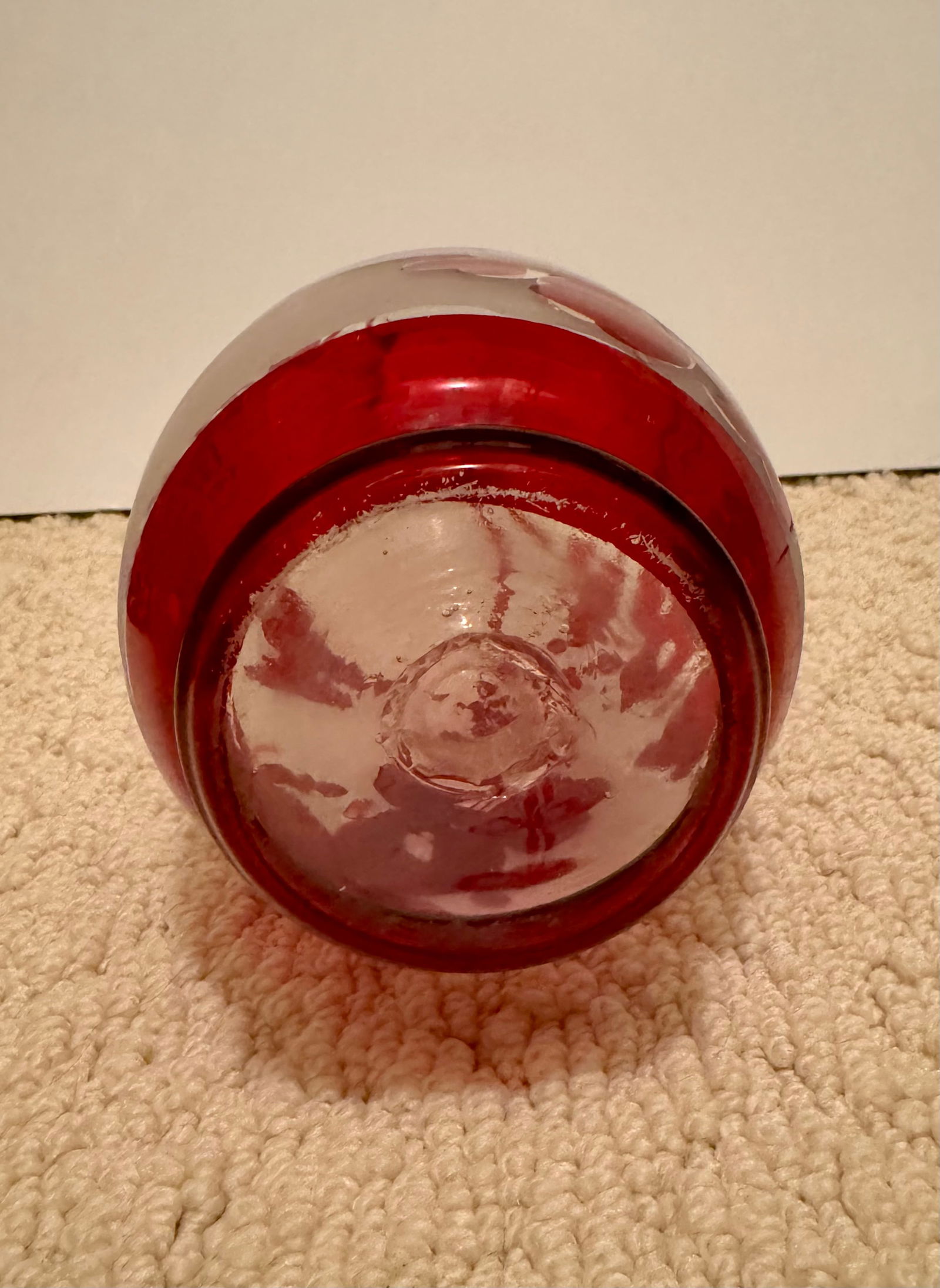 Mid 20th Century Cranberry Red Hand Blown Glass Vase - 5