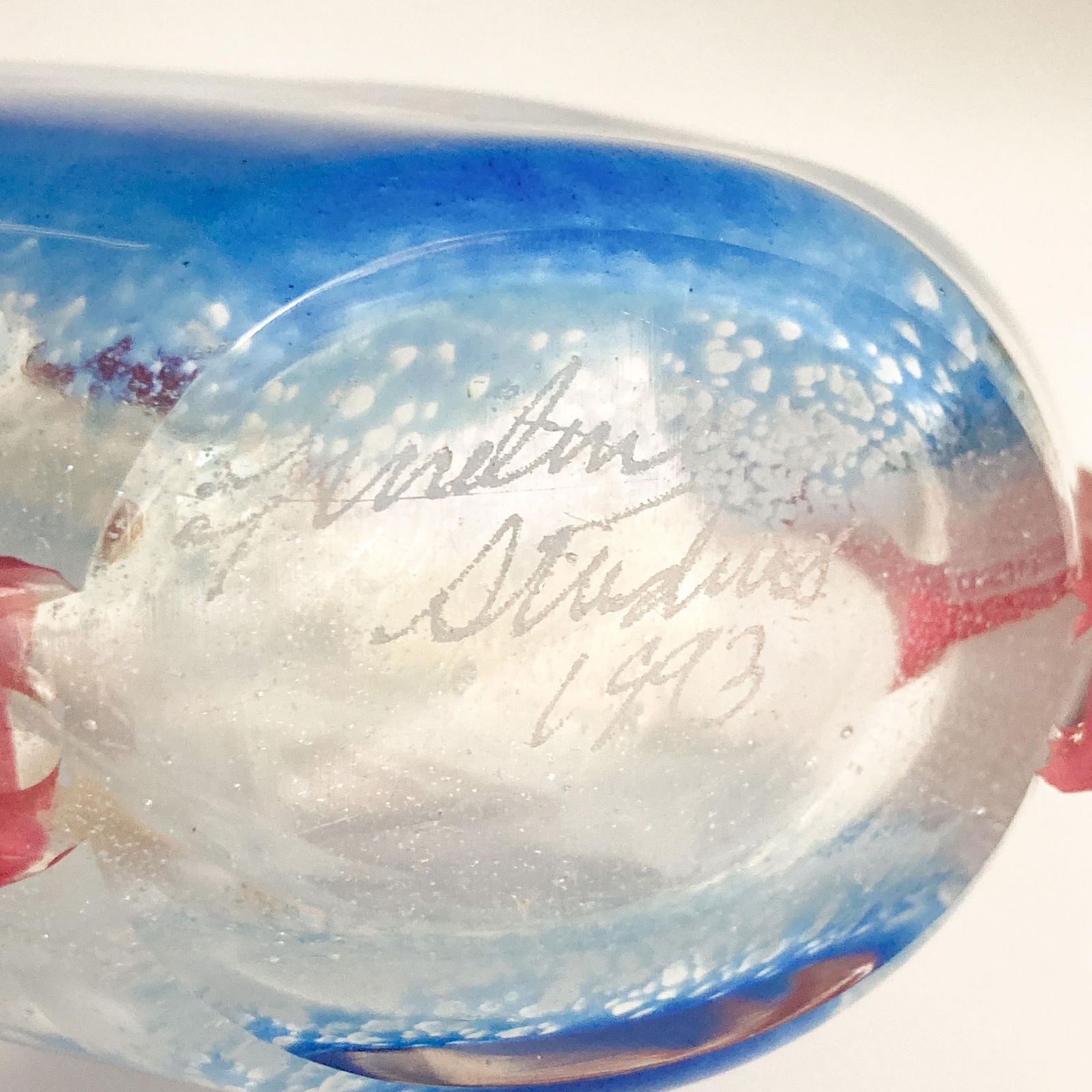 Postmodern Style Fineline Studios by Kerry Feldman Handblown Glass Decanter 1993 - 10